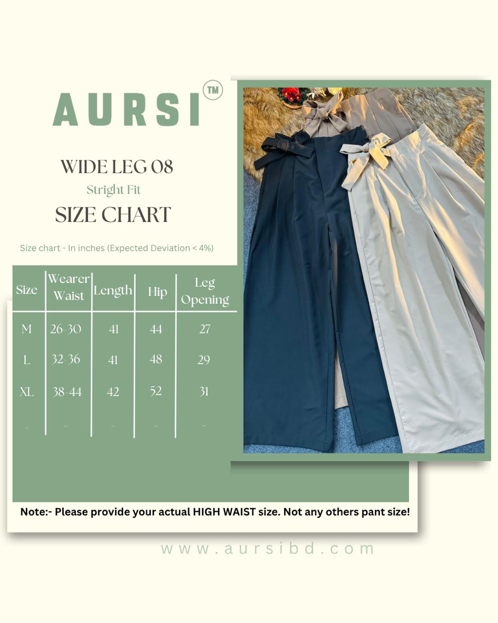 Ladies Straight Loose Fit Wide Leg Pants - 08 (Cream)