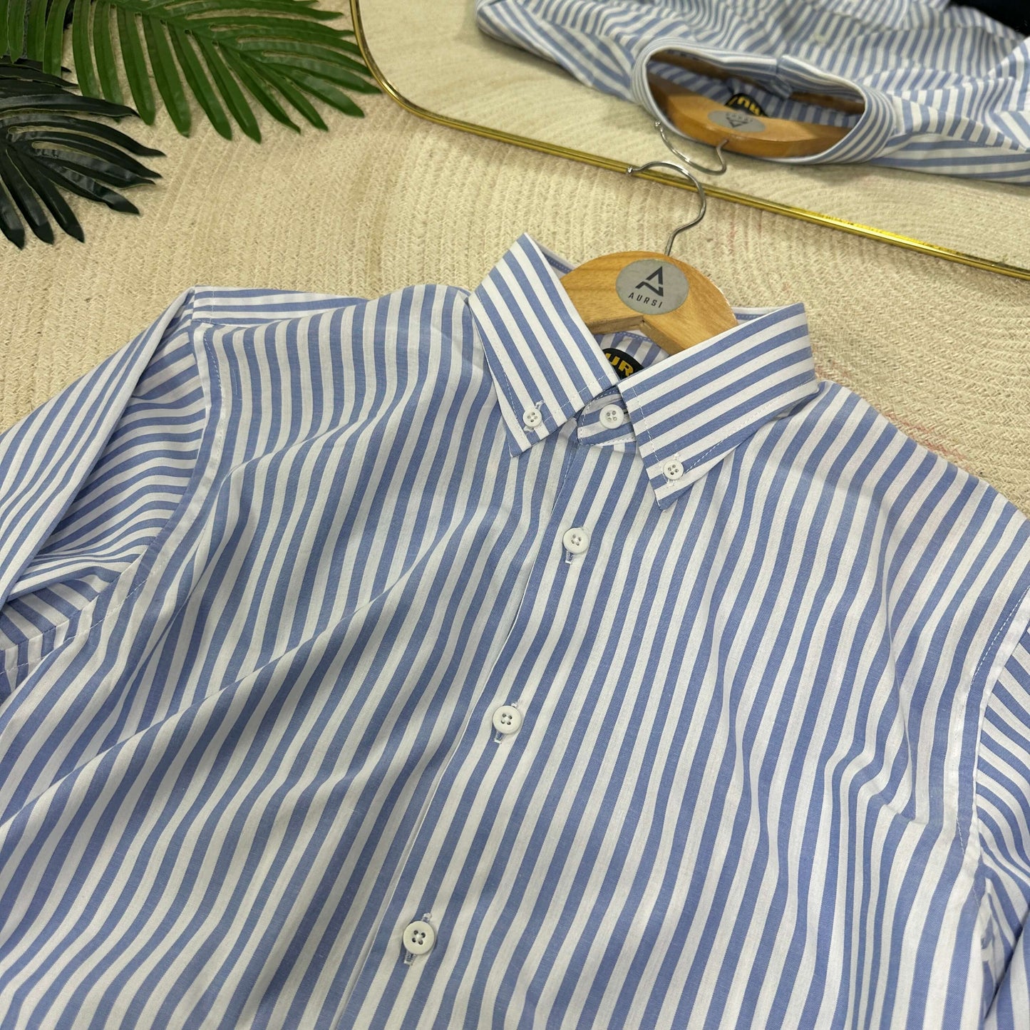 Men's Full Sleeve Striped Shirt by AURSI