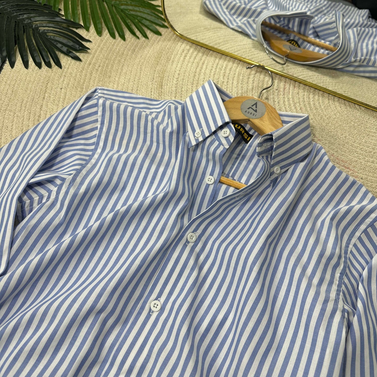 Men's Full Sleeve Striped Shirt by AURSI