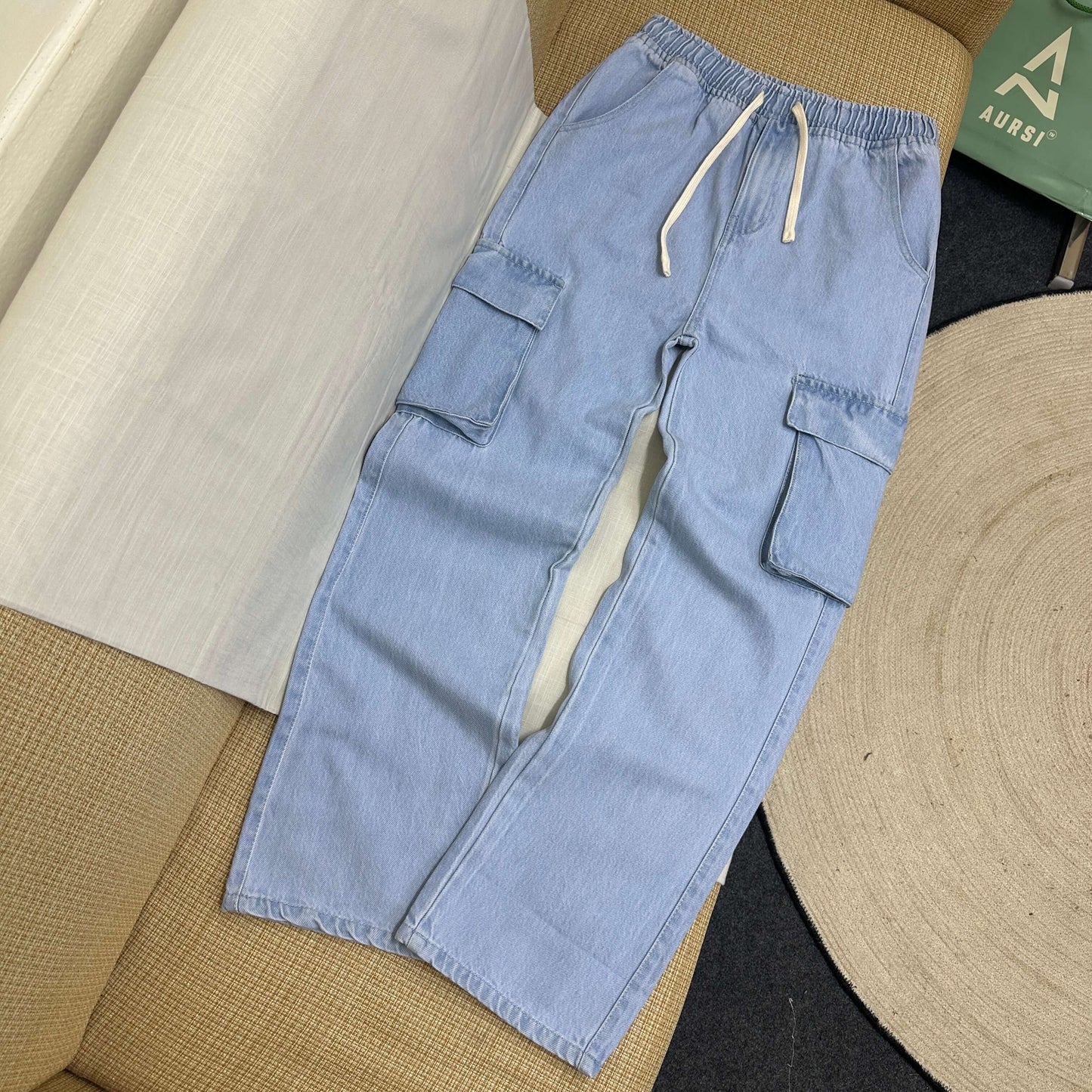 Denim Cargo Joggers by AURSI