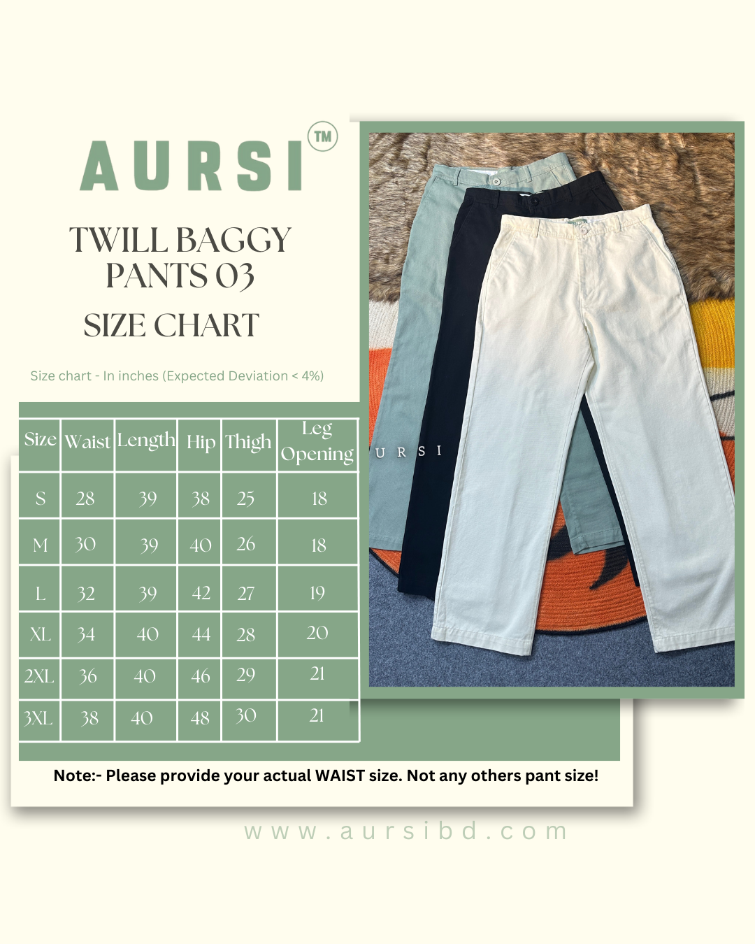 Unisex Twill Baggy Pants 03 (Sage Green)