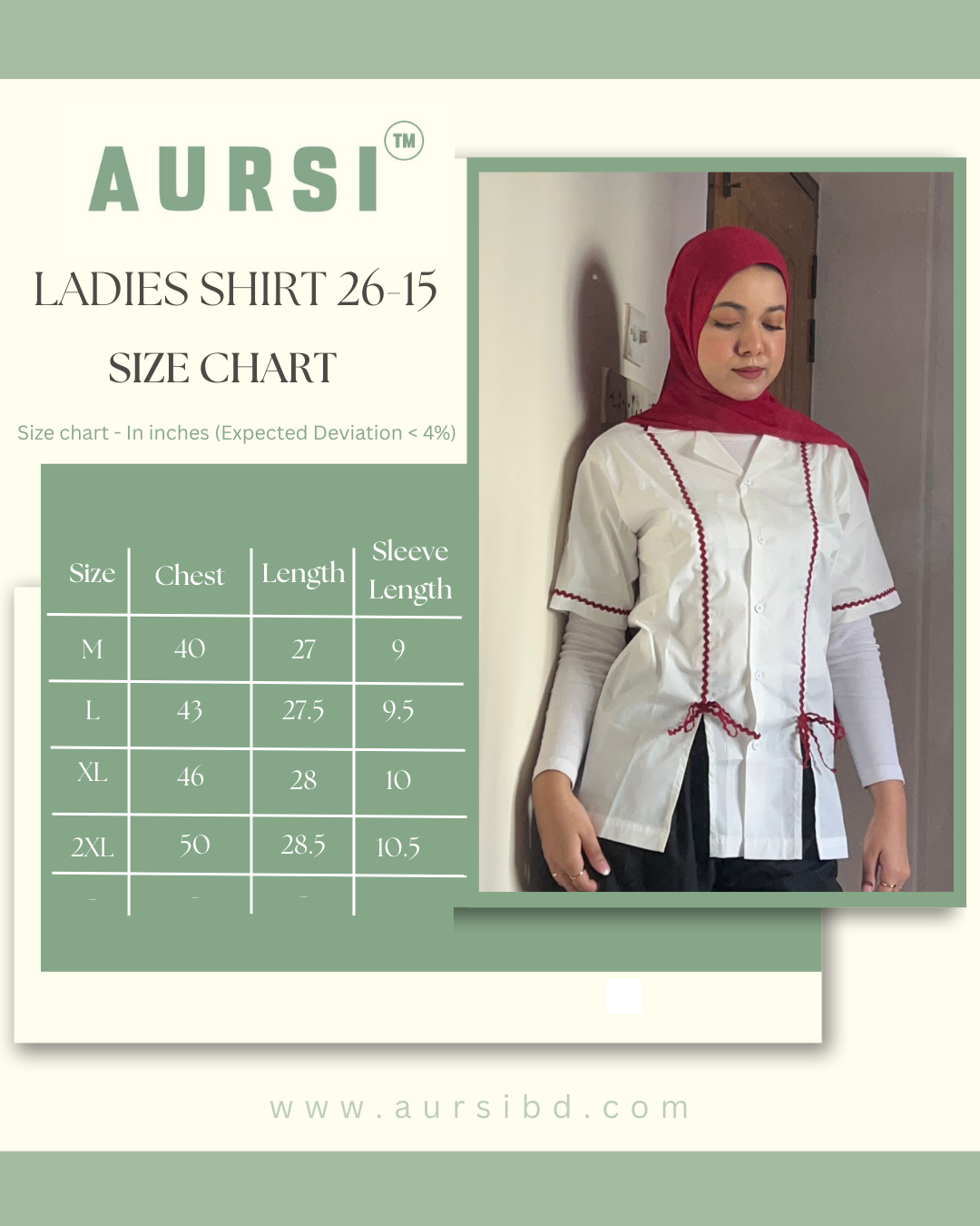 Ladies Shirt 26-15-A (Off-White)