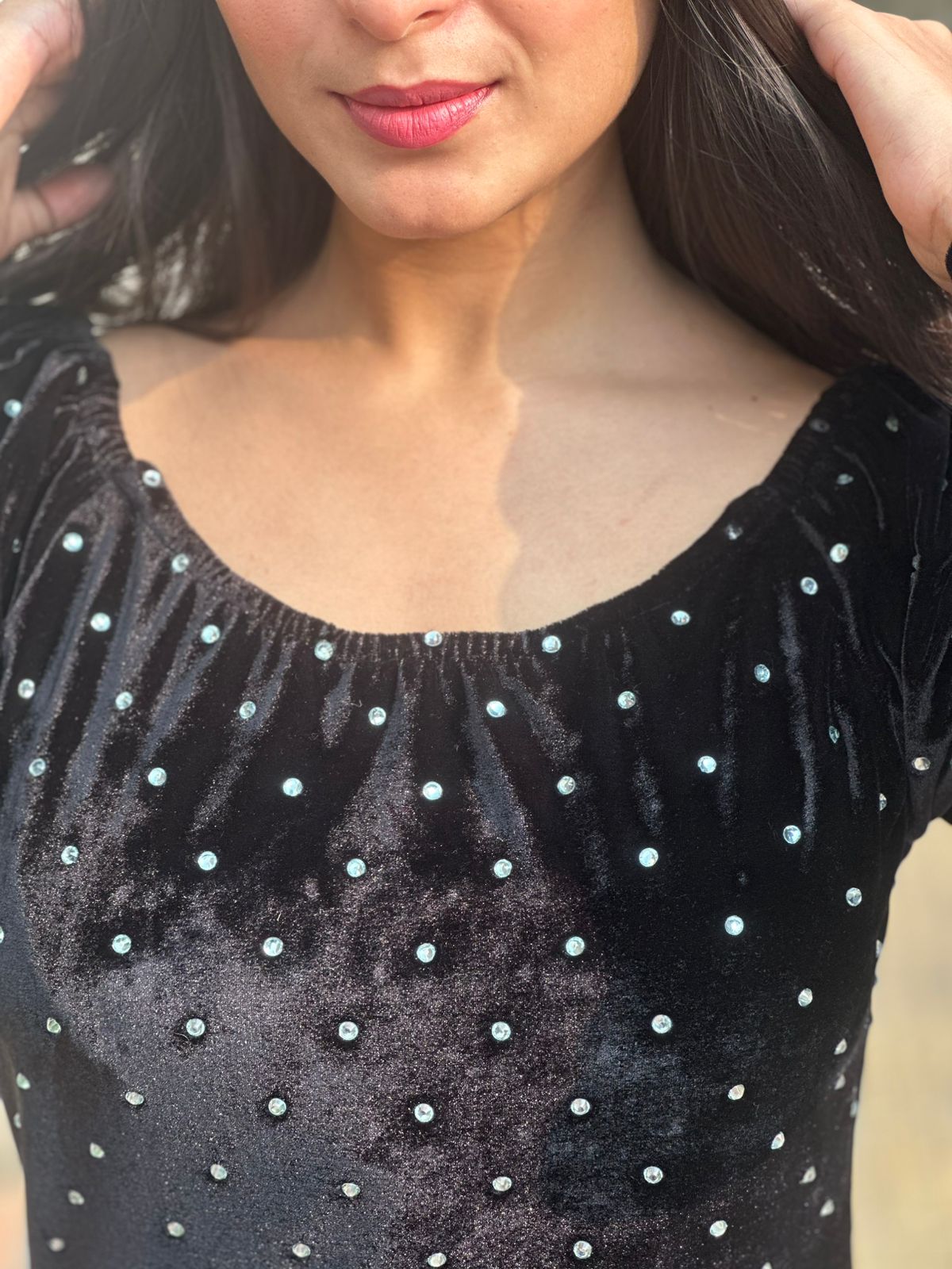 Stone Attached Black Bodycon 26-10