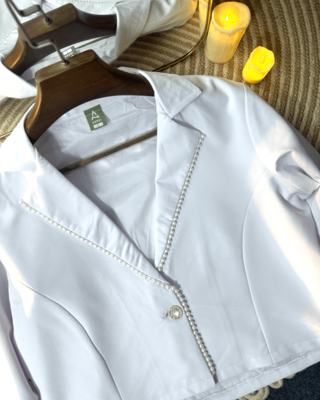 Pearl Lace Worked Light Shell Blazer 25-12