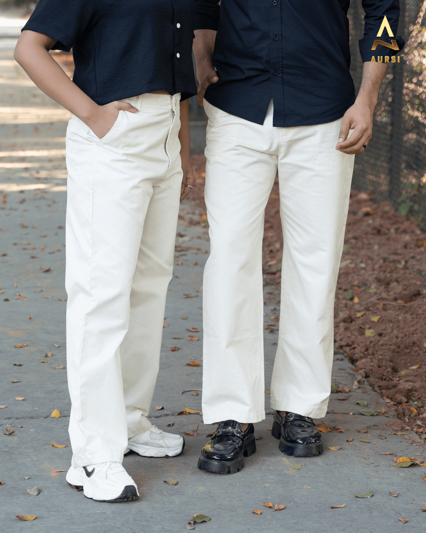 Unisex Twill Baggy Pants 25-03 (Off-White)