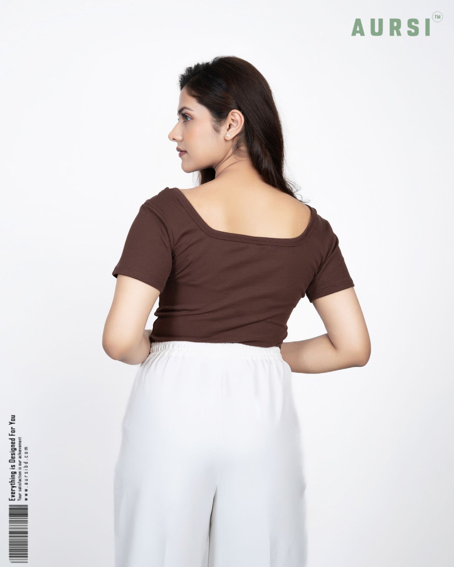 Square Neck Crop Top (Chocolate)