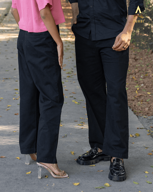 Unisex Twill Baggy Pants 25-03 (Black)