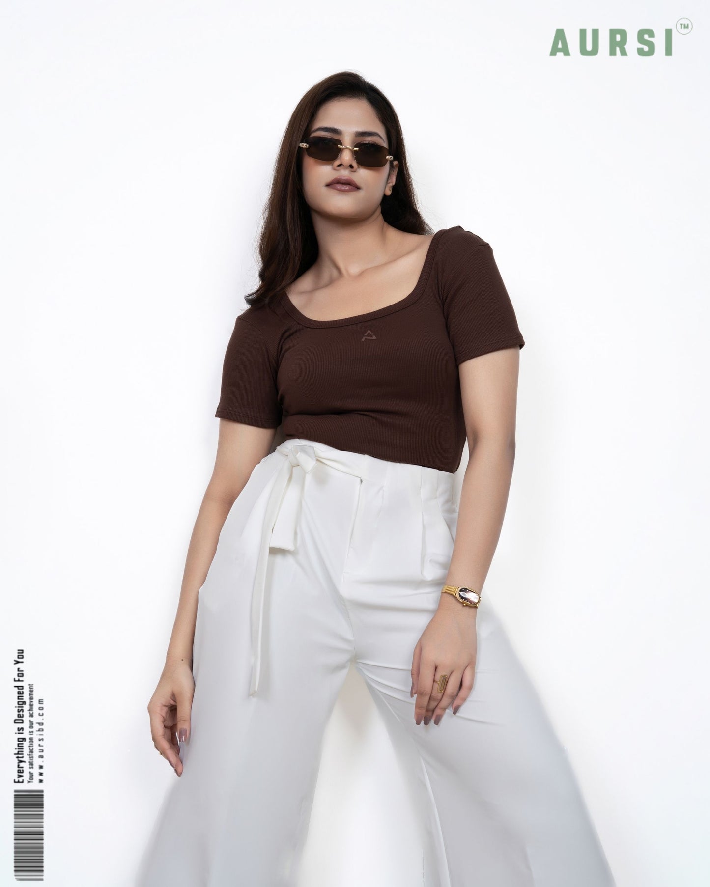 Square Neck Crop Top (Chocolate)