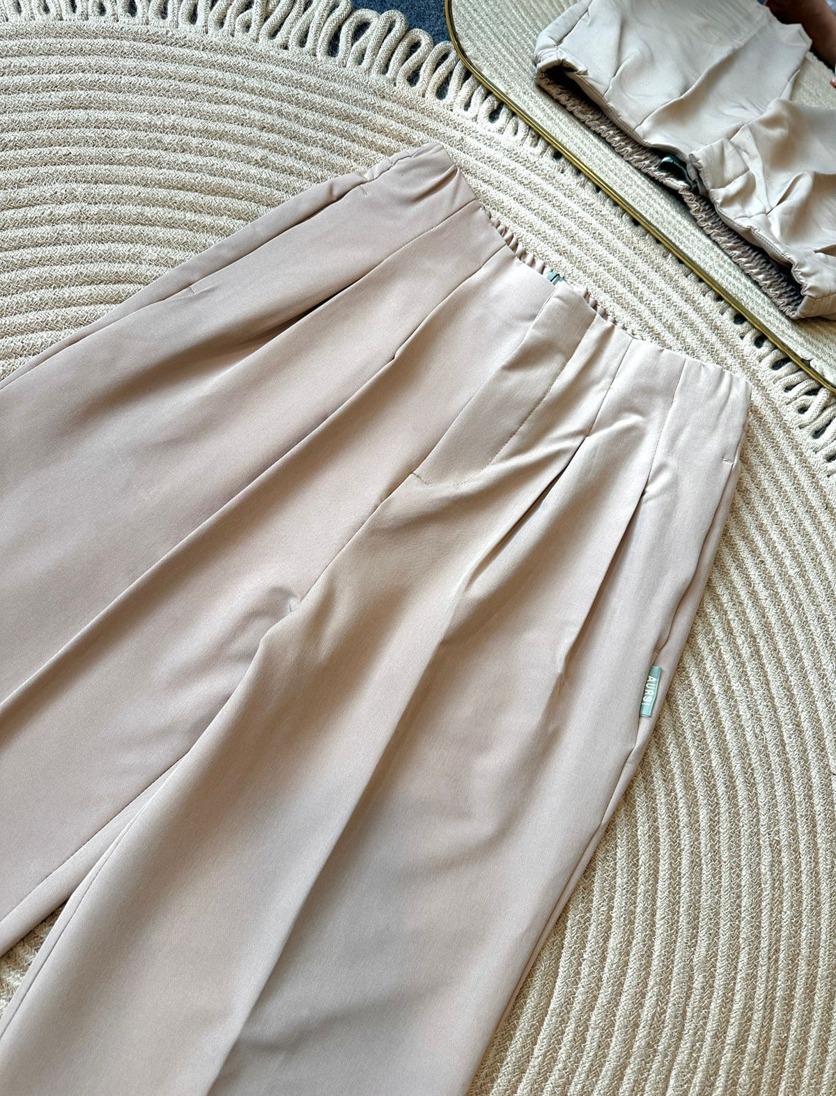 Ladies Loose Fit Wide Leg Pants - 07 (Cream)