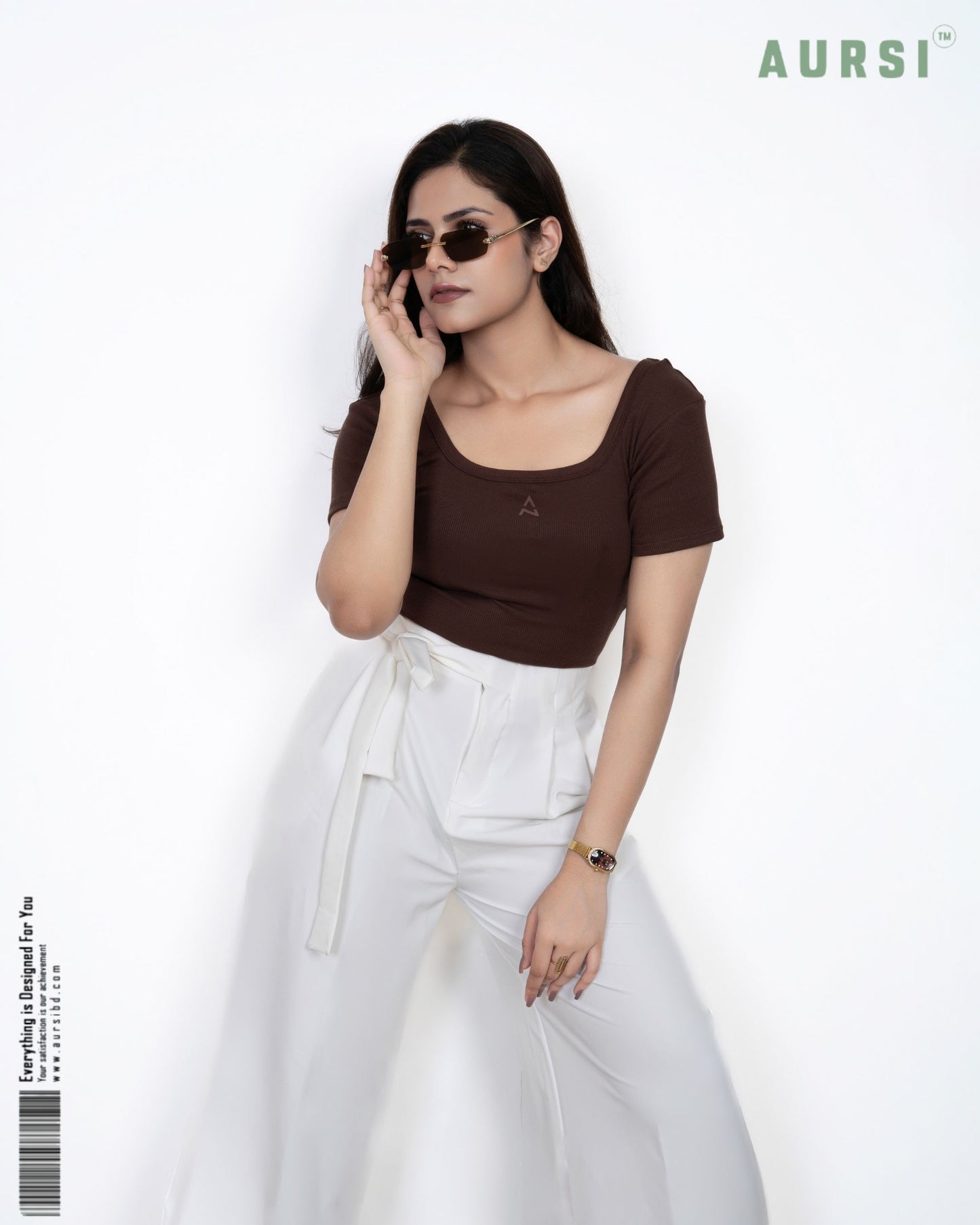 Square Neck Crop Top (Chocolate)