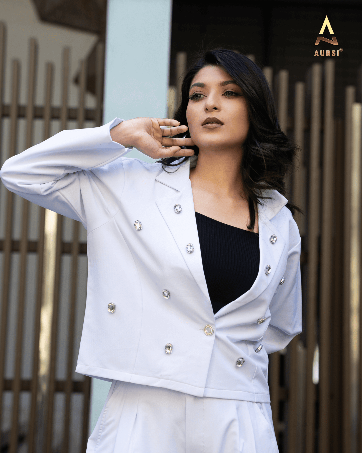 Stone Worked Light Shell Blazer 25-10