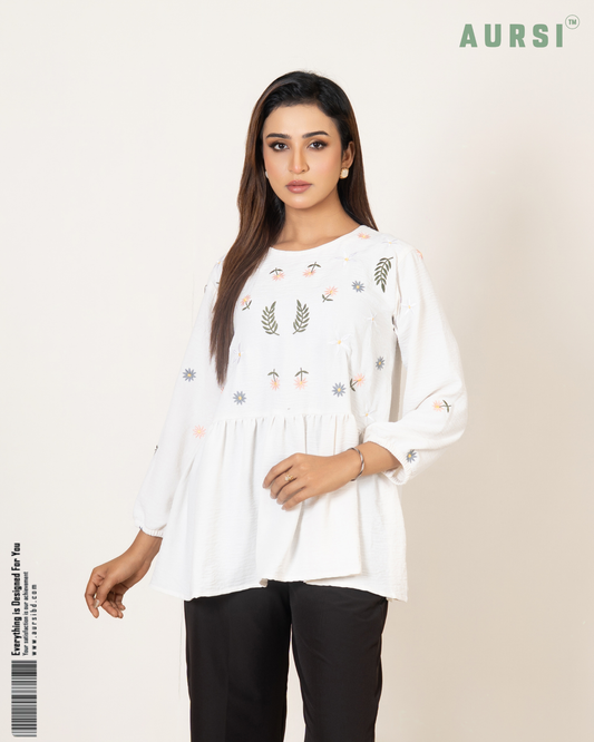 Modest Western Top 26-03-C (Off White)