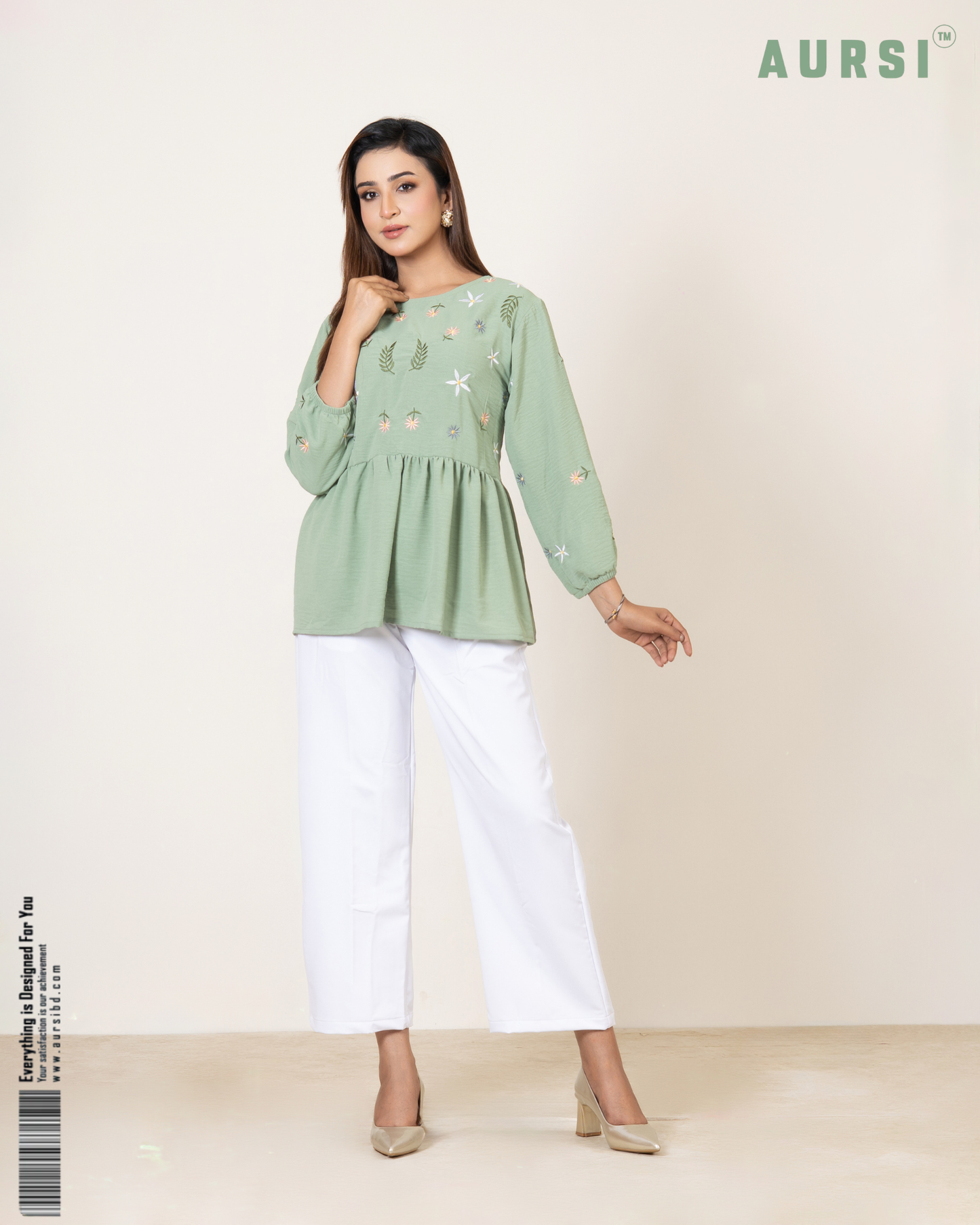 Modest Western Top 26-03-B (Pastel Green)