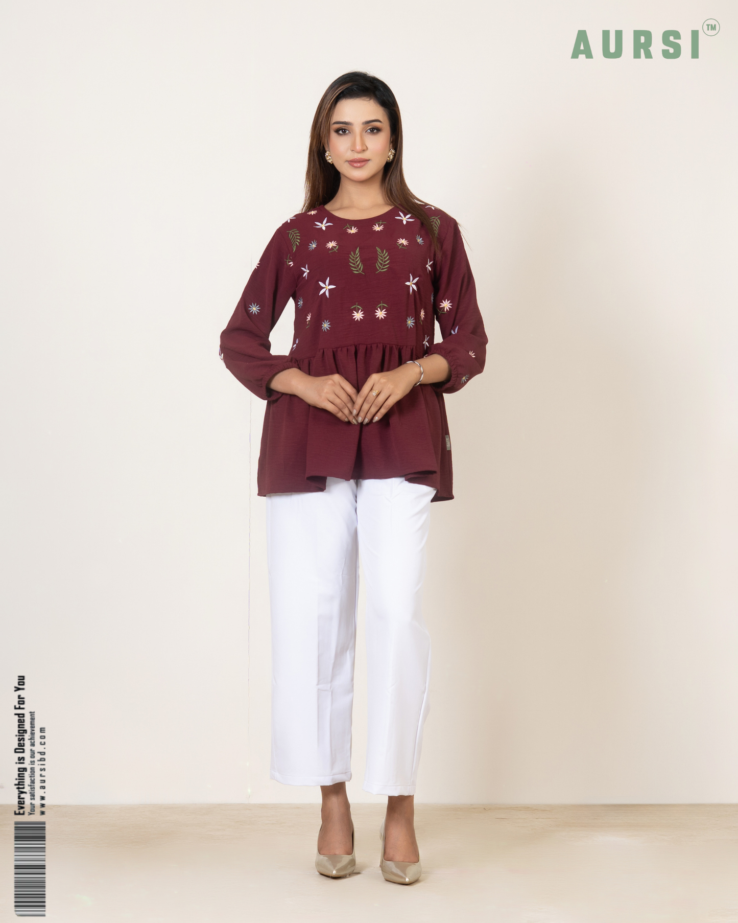Modest Western Top 26-03-A (Maroon)