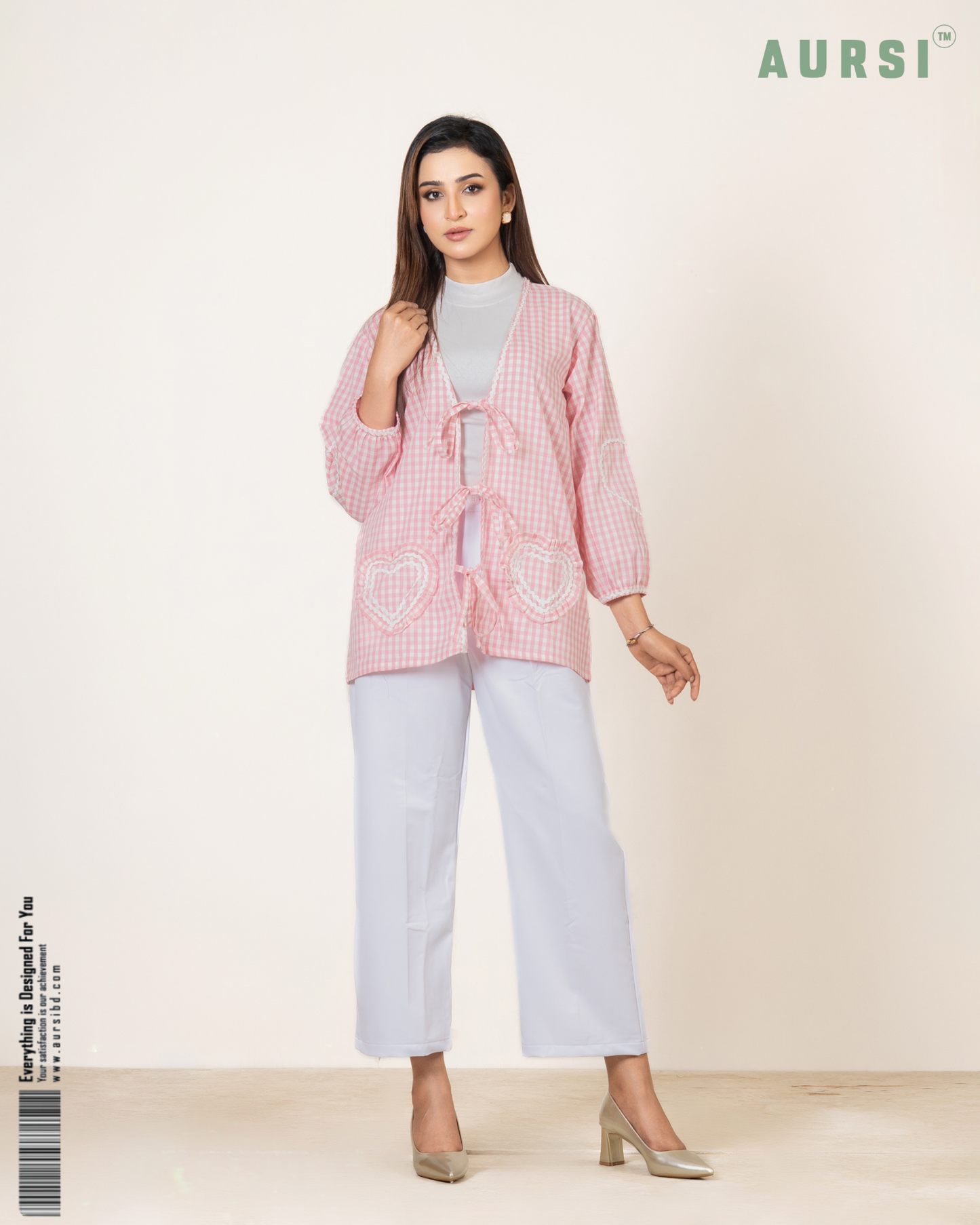 Korean Inspired Top 26-04-C (Pink Check)