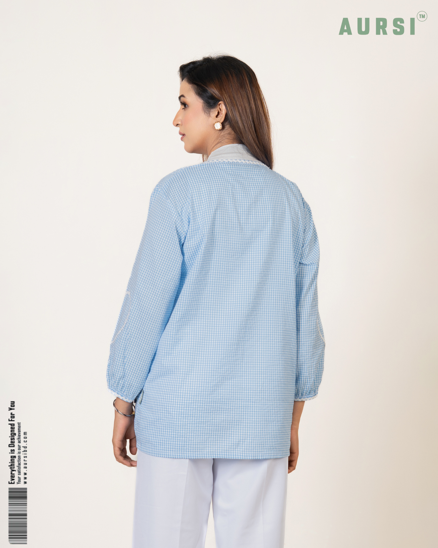 Korean Inspired Gingham Top 26-04-A (Blue Check)