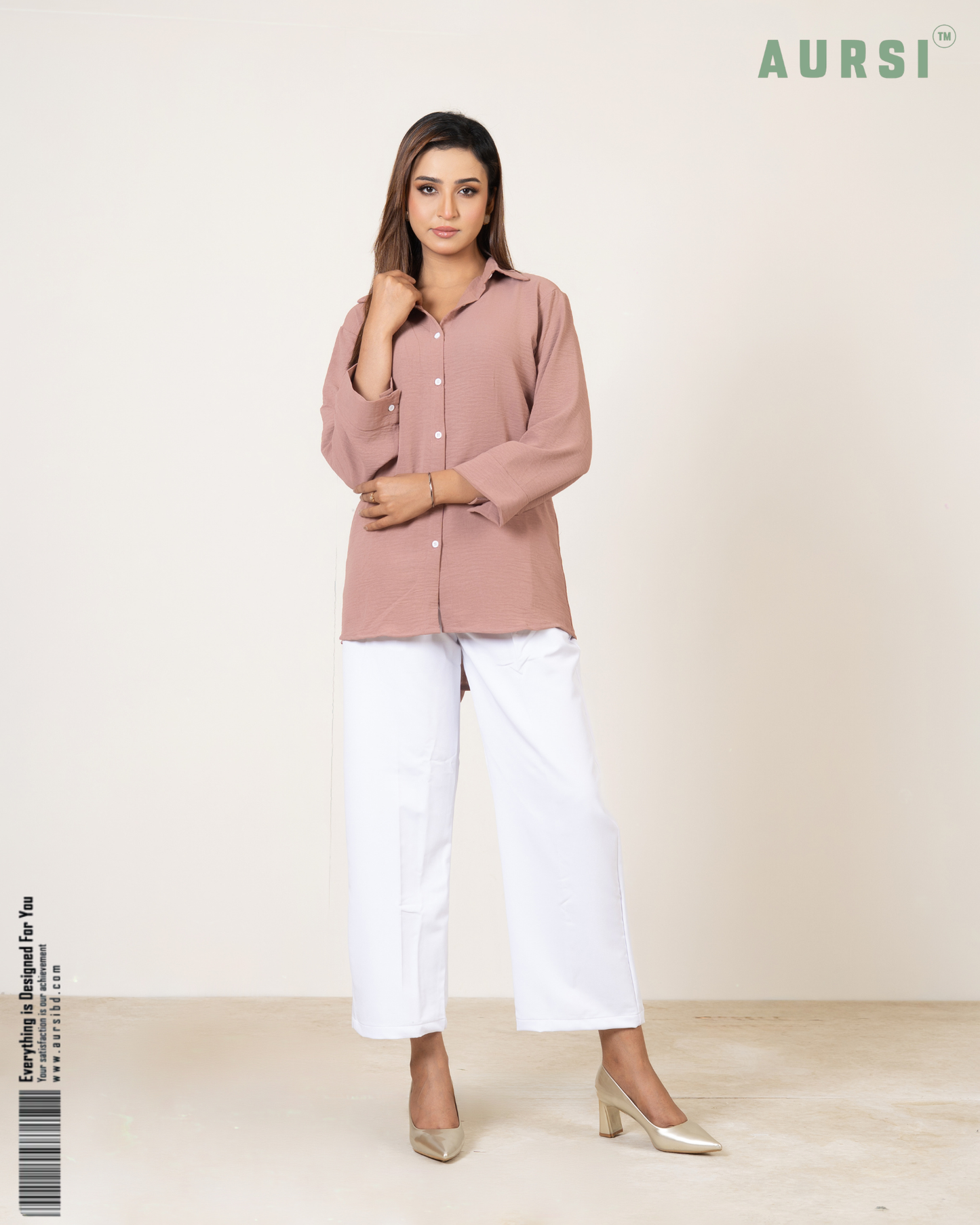 Hip Covered Ladies Shirt 26-16-B (Peach)