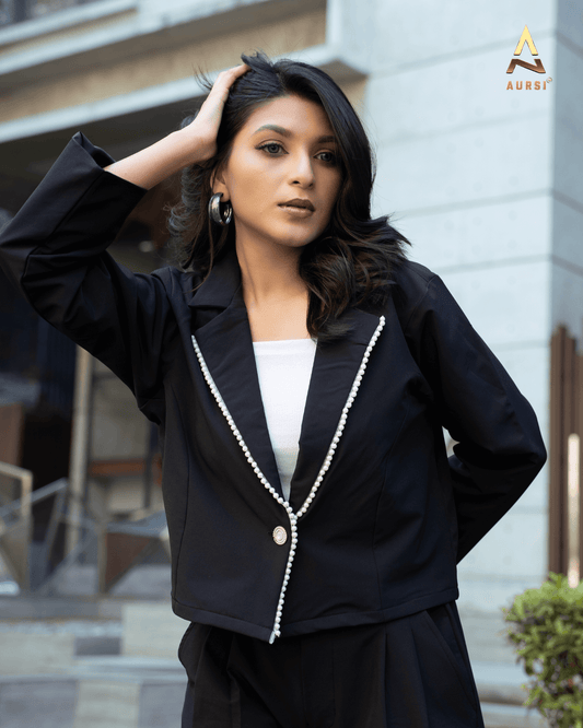 Pearl Lace Worked Light Shell Blazer 25-11