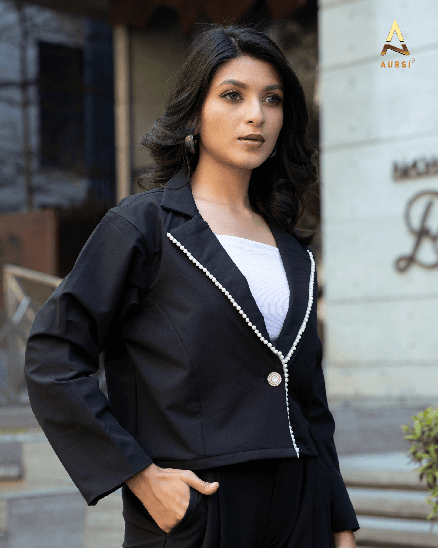 Pearl Lace Worked Light Shell Blazer 25-11