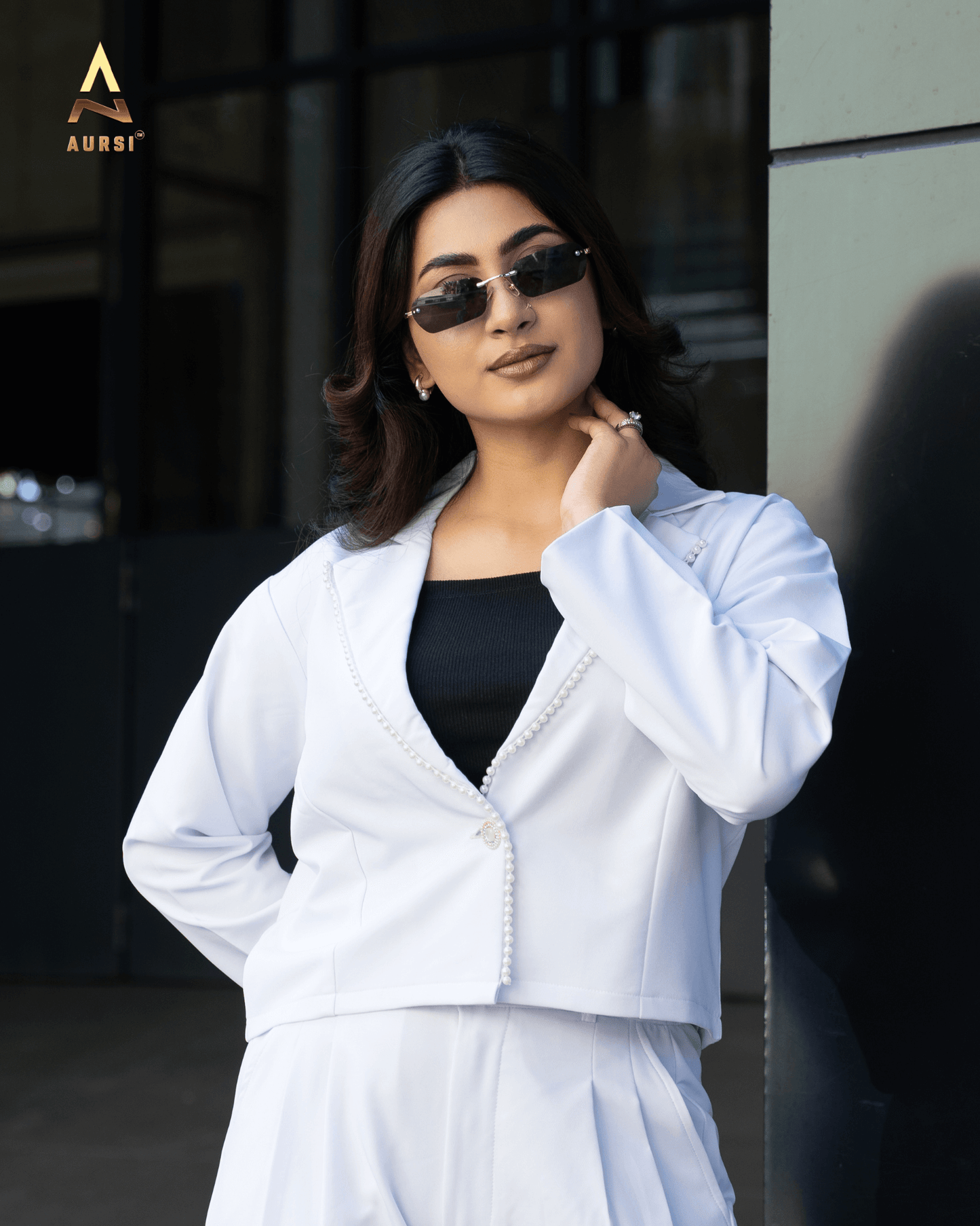 Pearl Lace Worked Light Shell Blazer 25-12