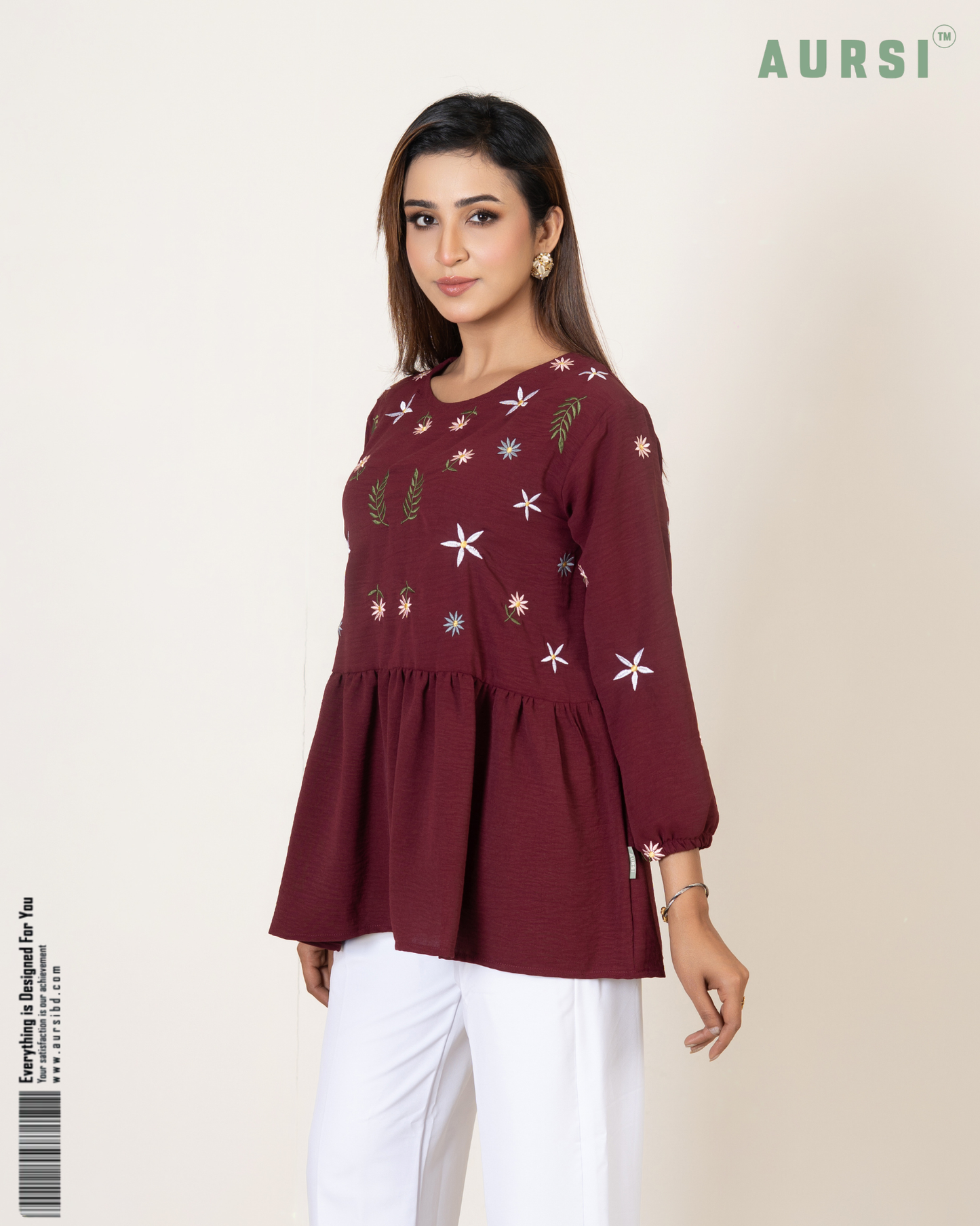 Modest Western Top 26-03-A (Maroon)