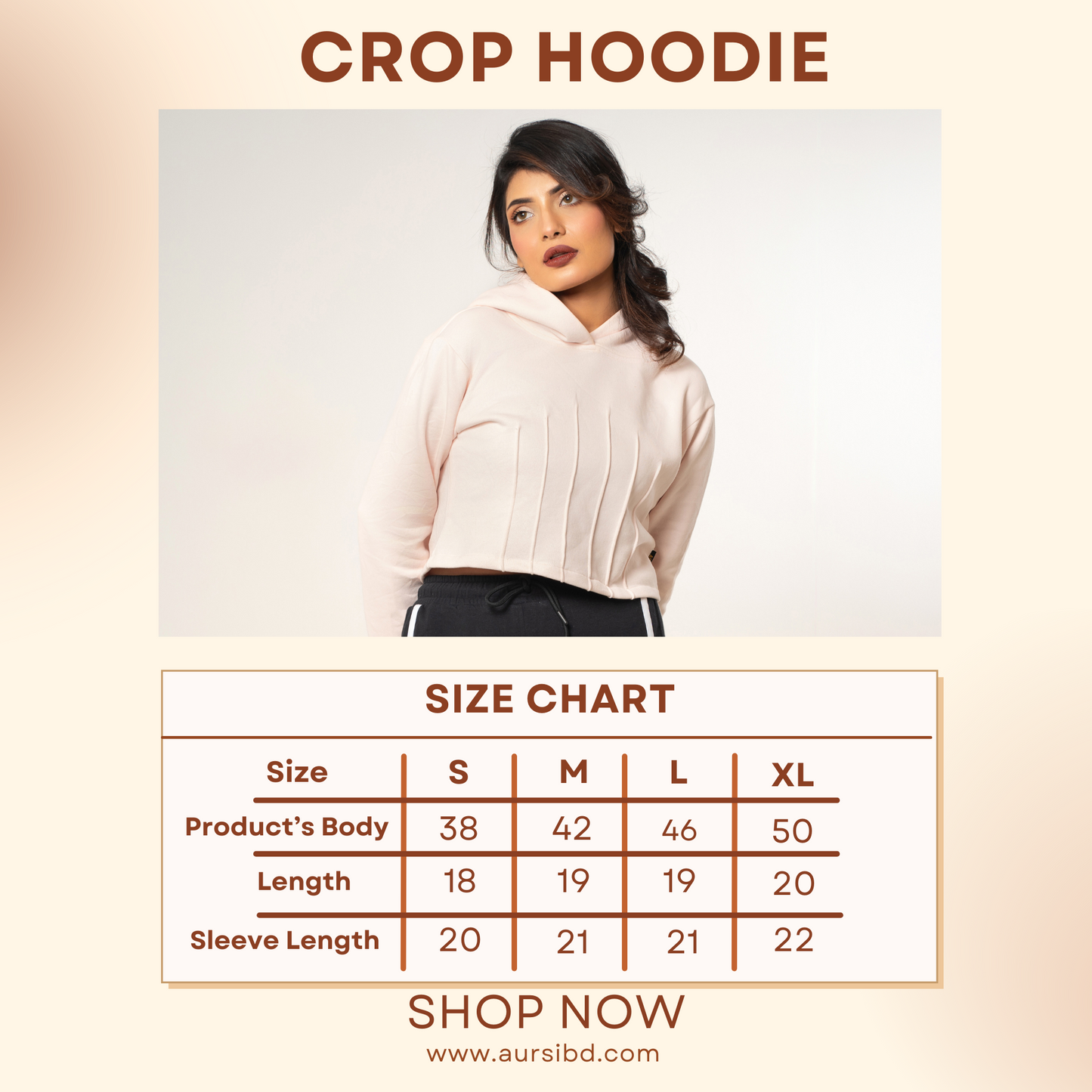 Crop Hoodie Baby Pink