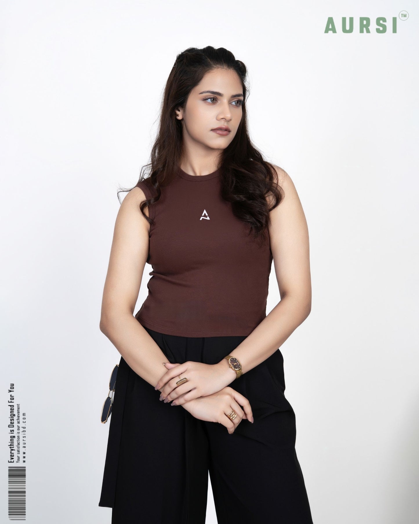 Round Neck Tank Top by AURSI (Chocolate)