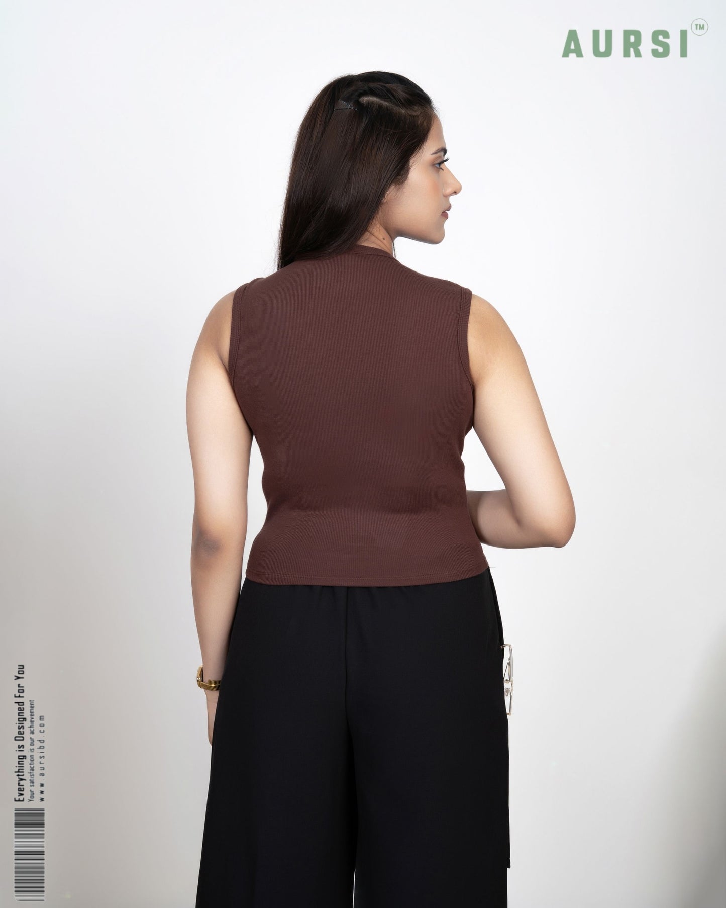 Round Neck Tank Top by AURSI (Chocolate)