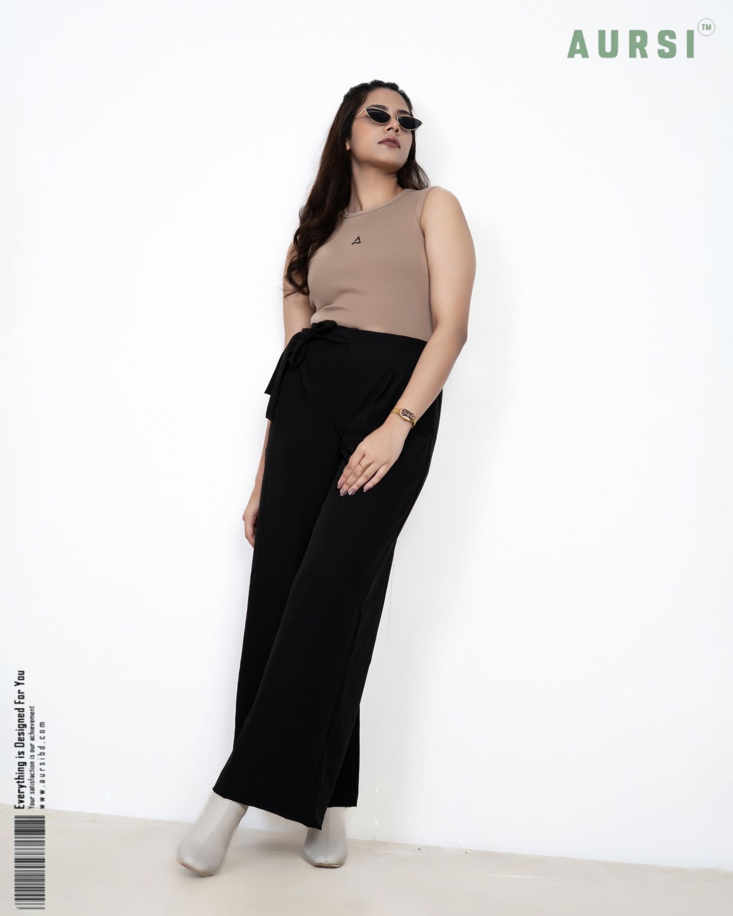 Round Neck Tank Top by AURSI (Beige)