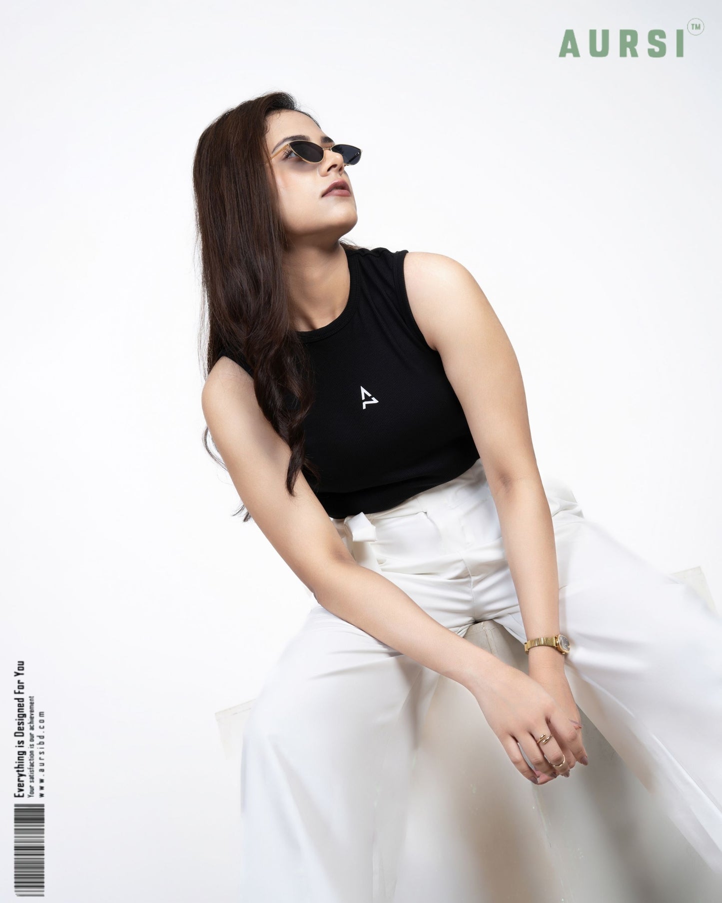 Round Neck Tank Top by AURSI (Black)