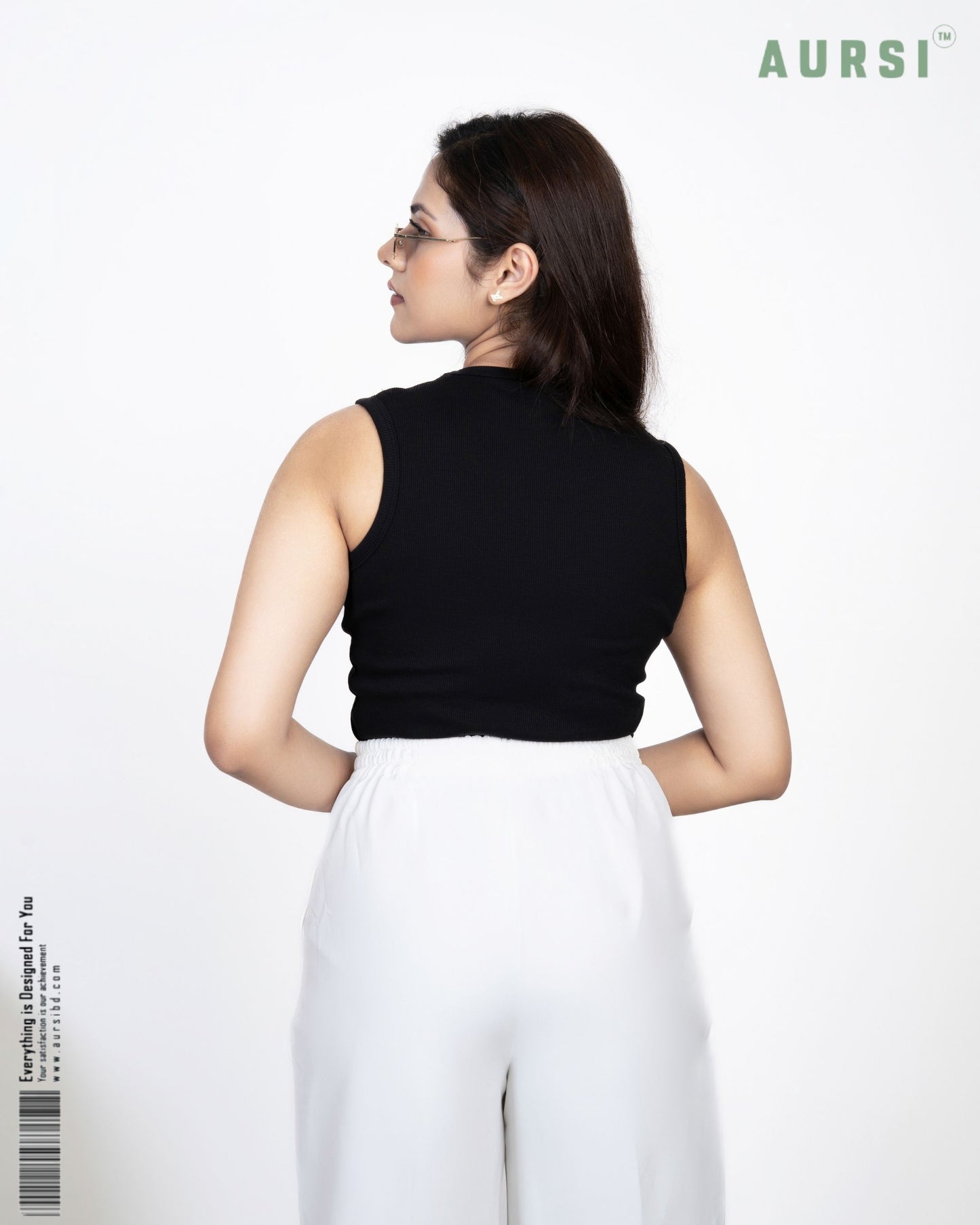 Round Neck Tank Top by AURSI (Black)