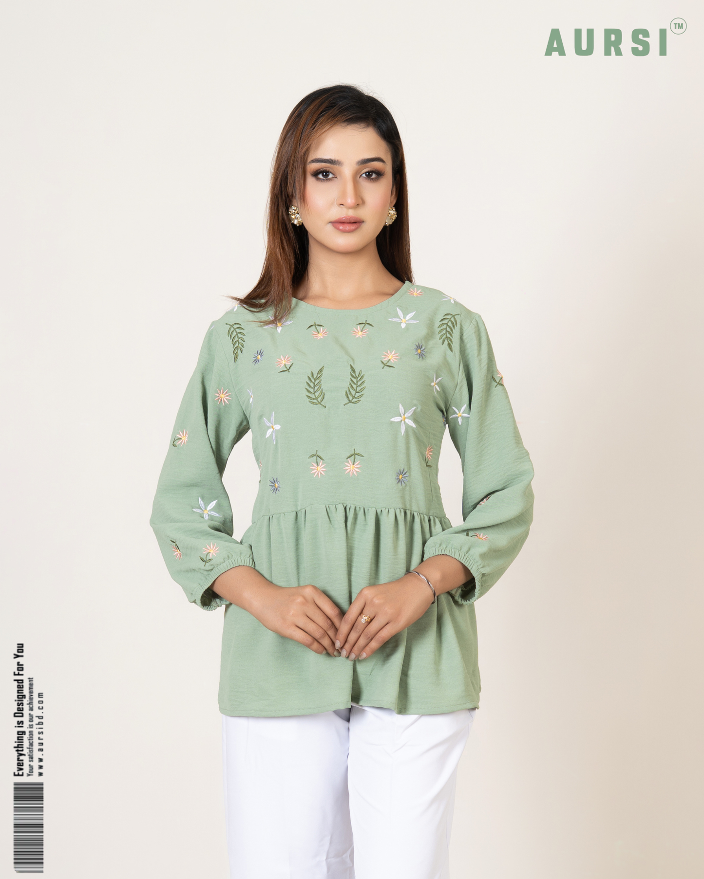 Modest Western Top 26-03-B (Pastel Green)