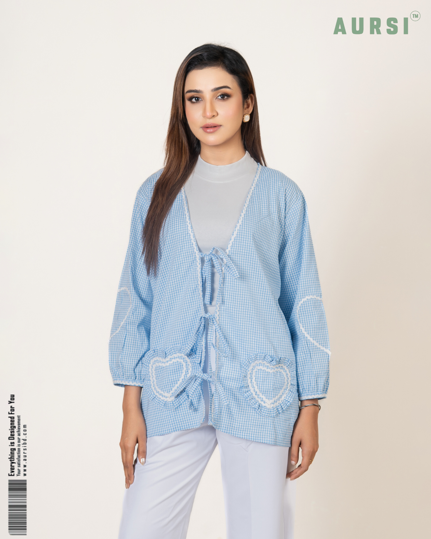 Korean Inspired Gingham Top 26-04-A (Blue Check)