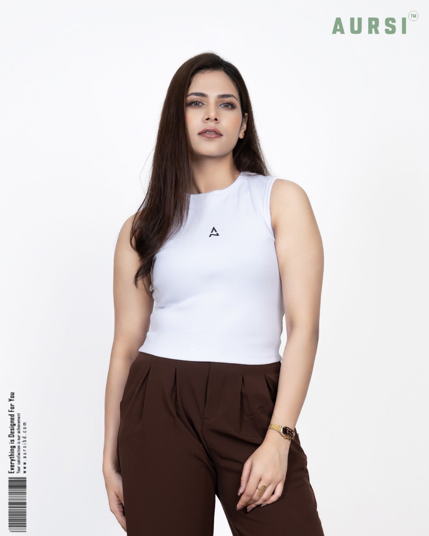 Round Neck Tank Top by AURSI (White)