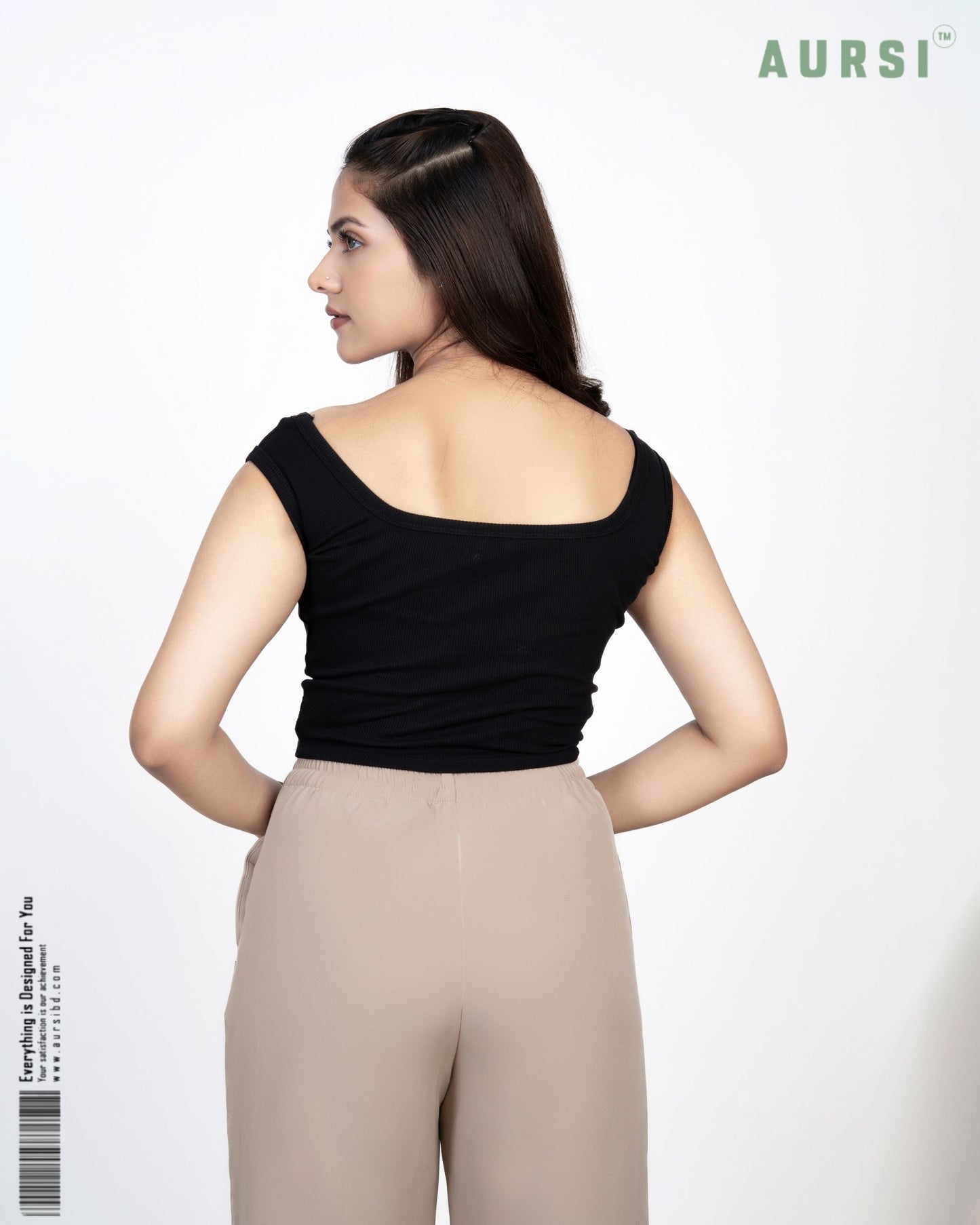 Square Neck Tank Top by AURSI (Black)