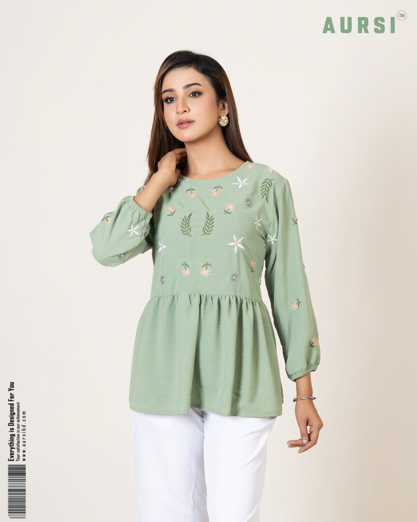 Modest Western Top 26-03-B (Pastel Green)
