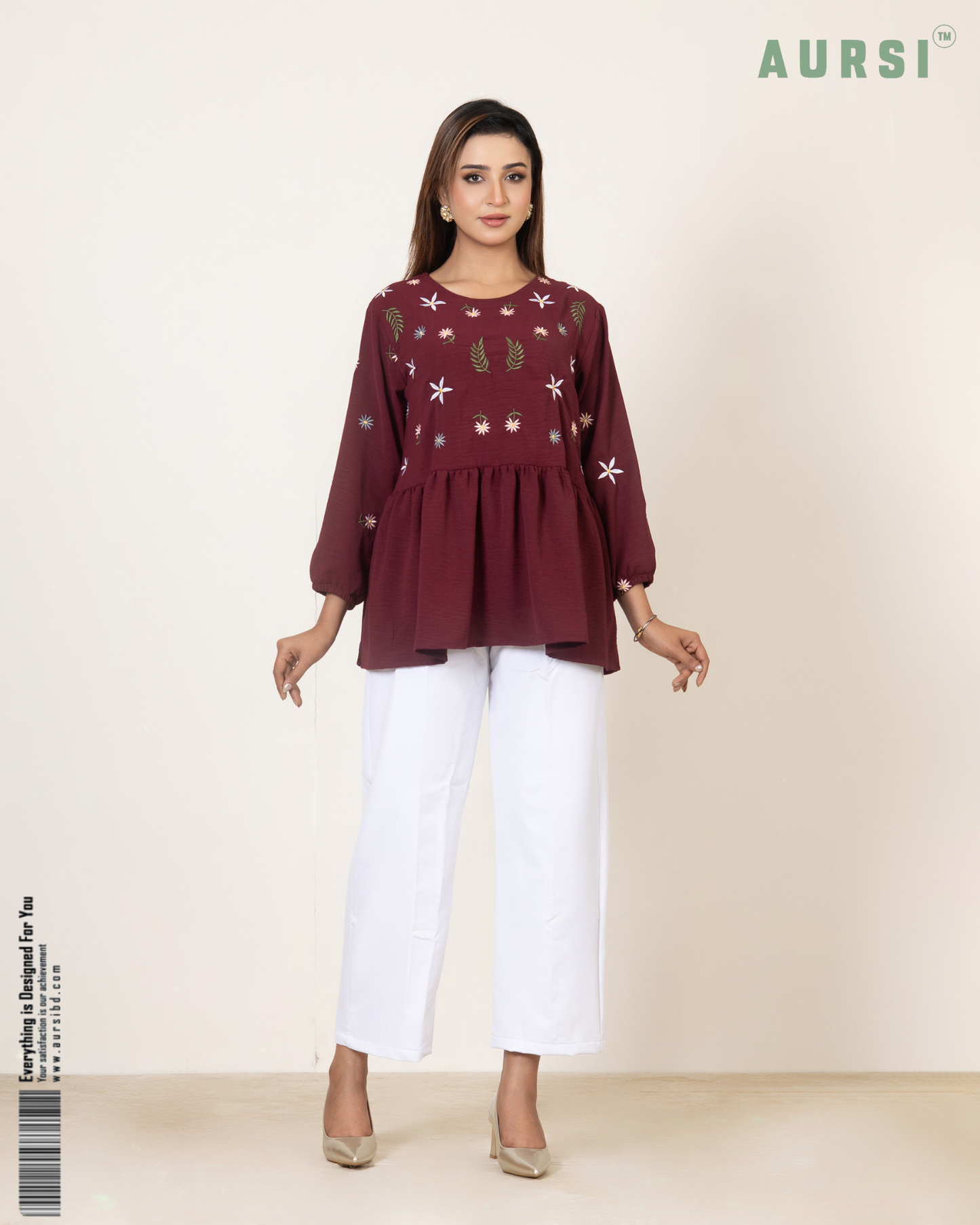 Modest Western Top 26-03-A (Maroon)