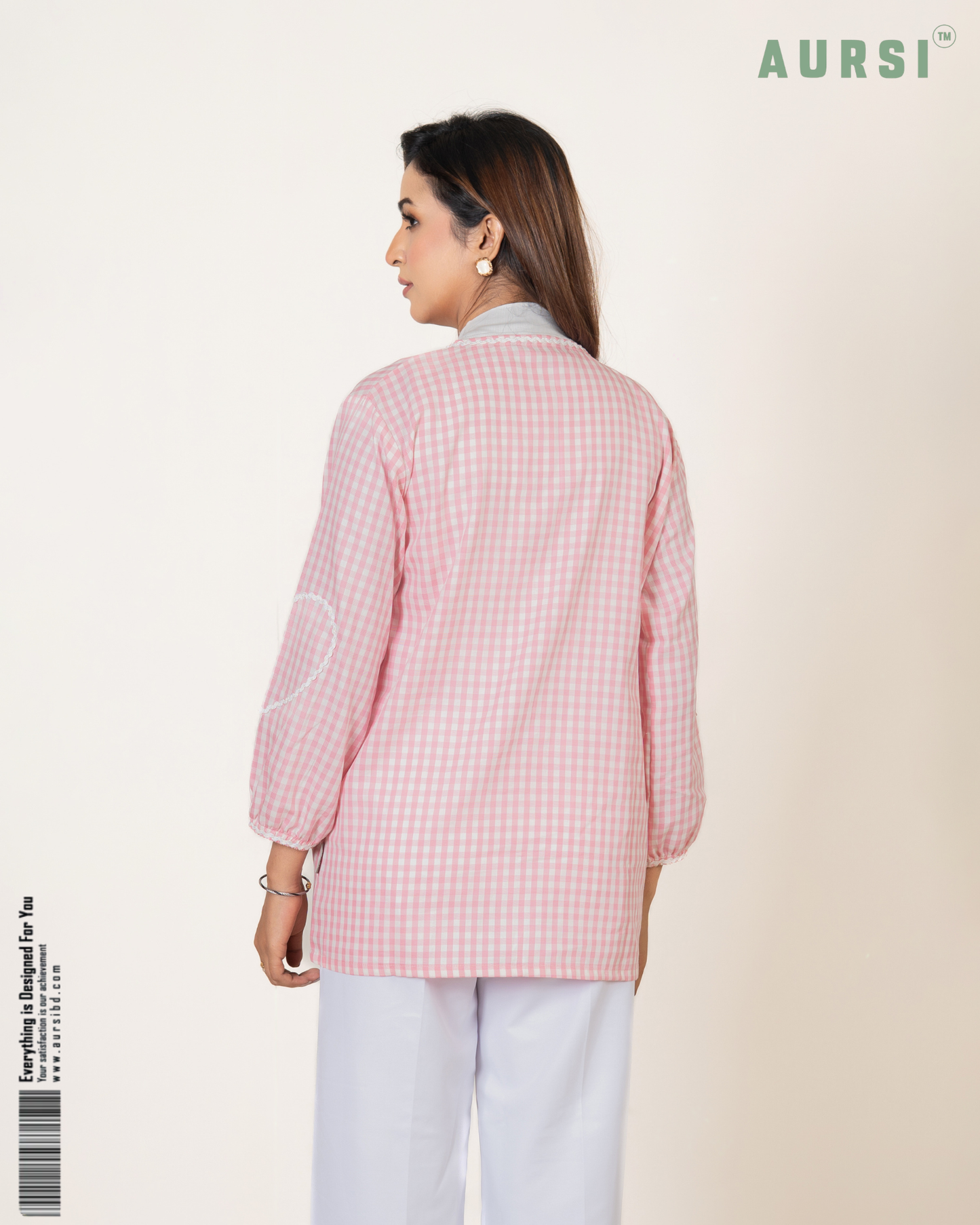 Korean Inspired Top 26-04-C (Pink Check)