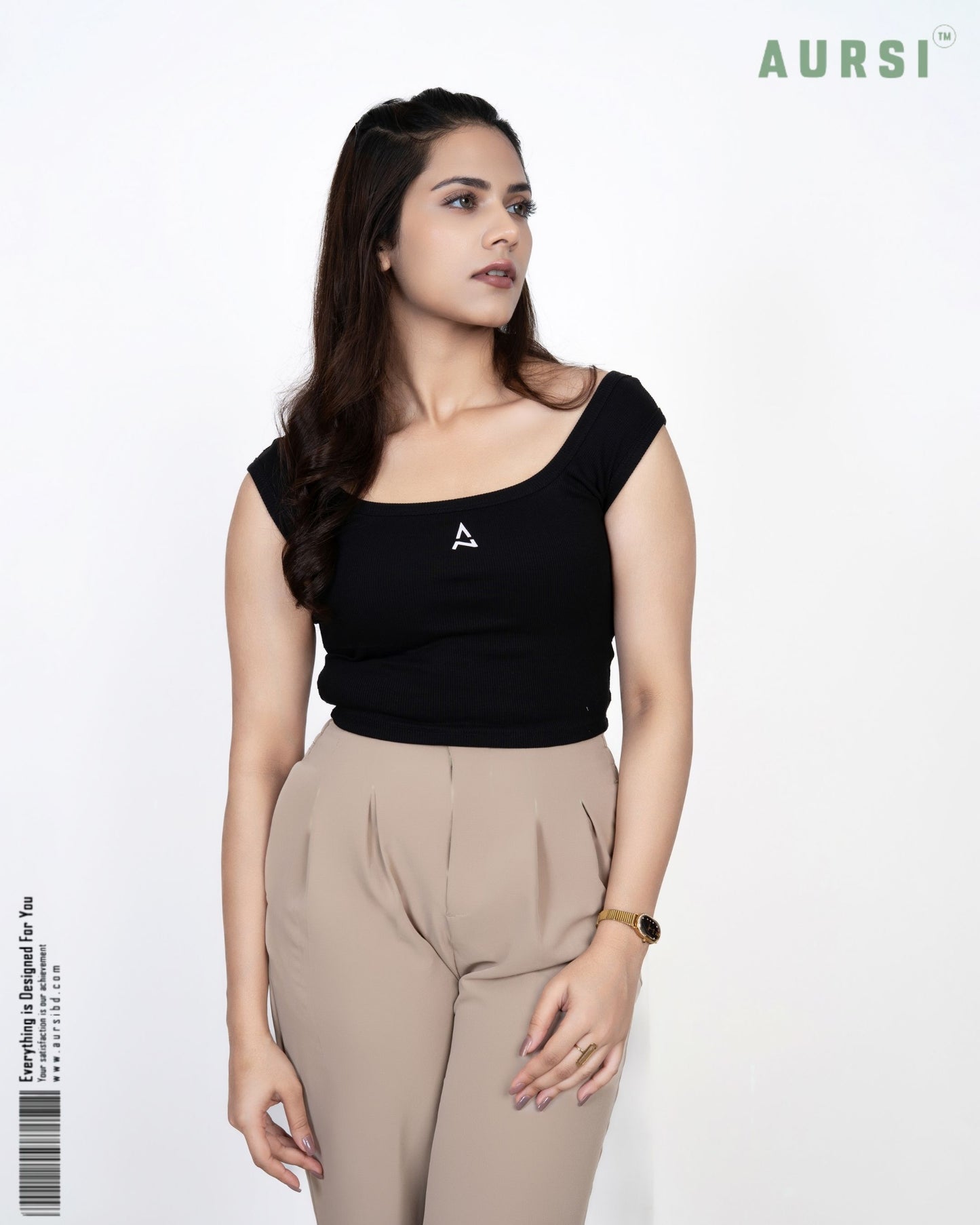 Square Neck Tank Top by AURSI (Black)
