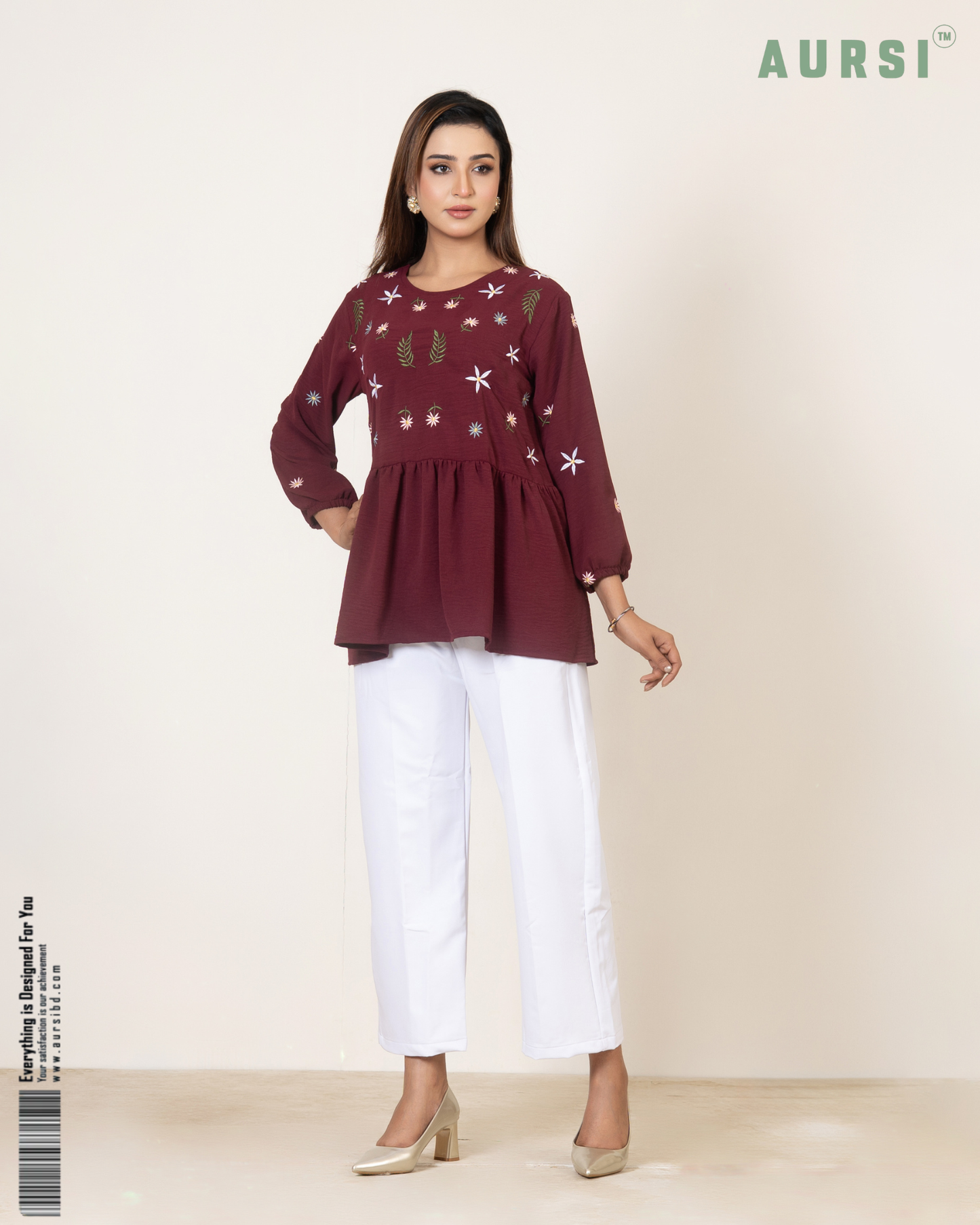 Modest Western Top 26-03-A (Maroon)