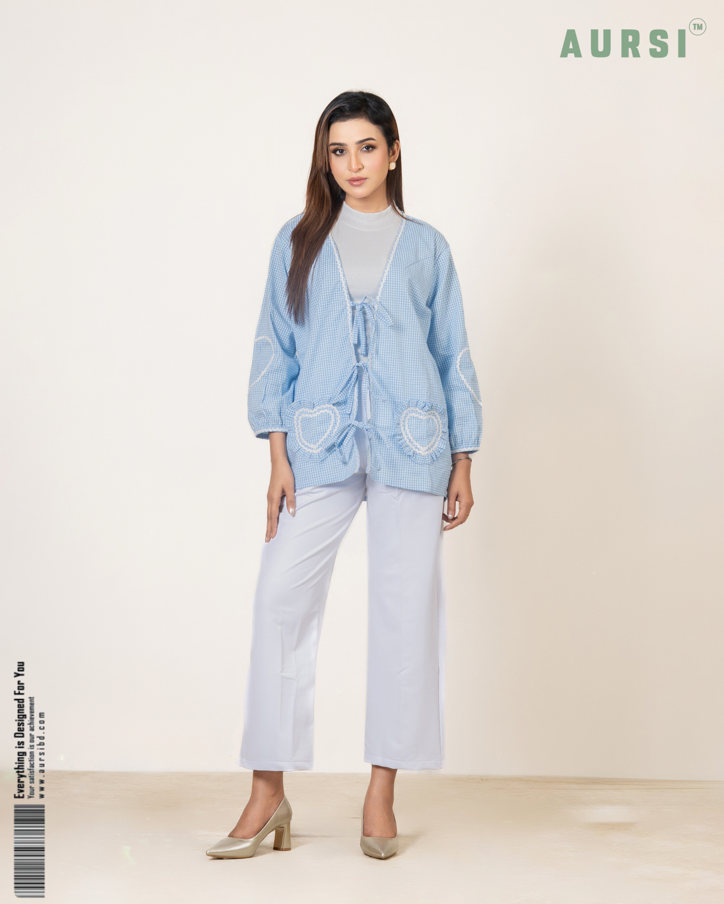 Korean Inspired Gingham Top 26-04-A (Blue Check)