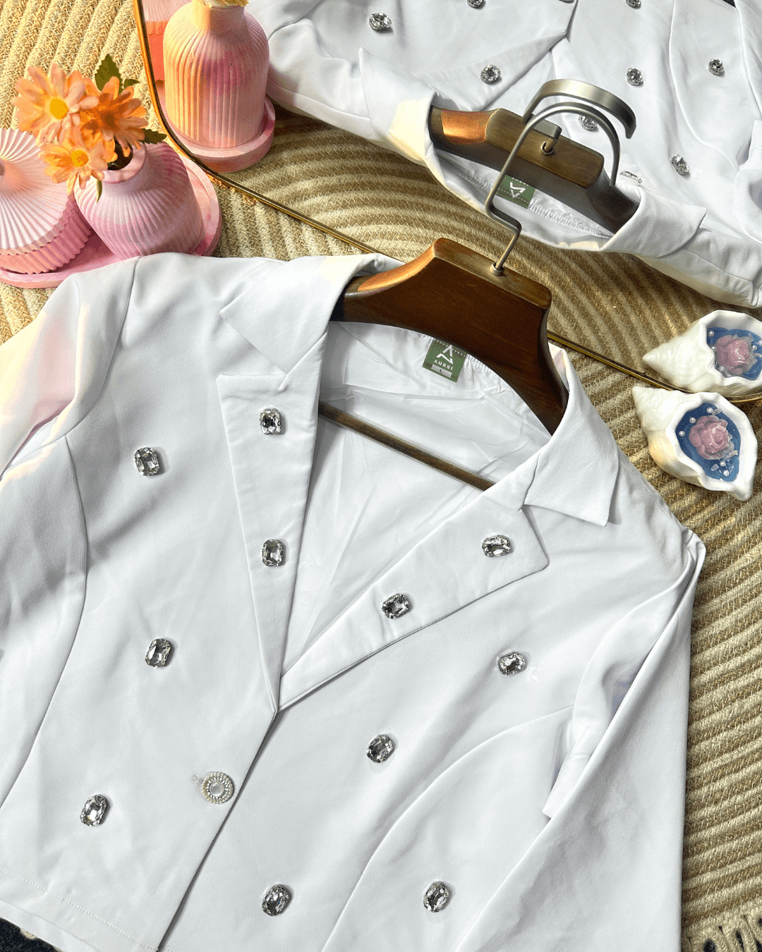 Stone Worked Light Shell Blazer 25-10