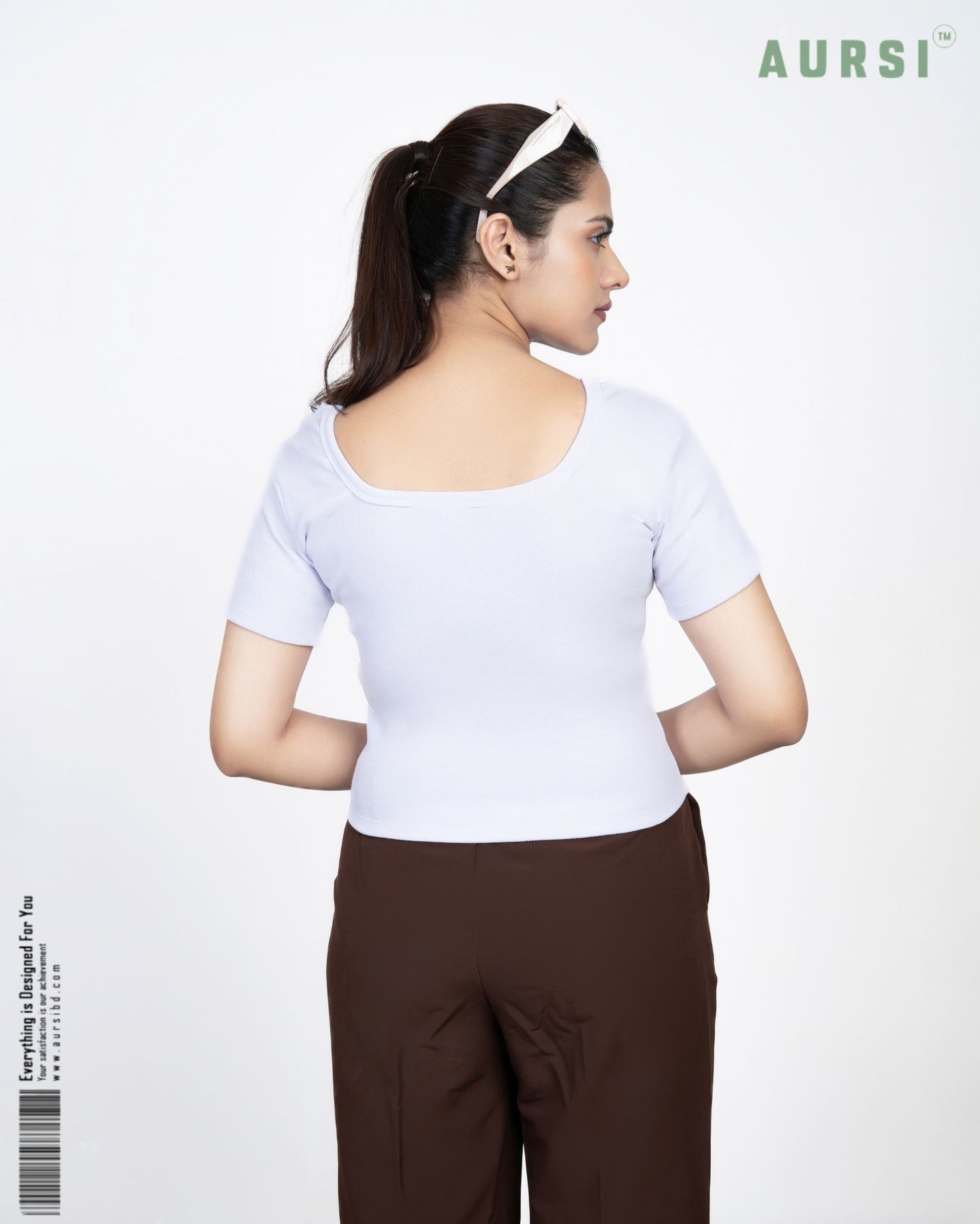 Square Neck Crop Top (White)
