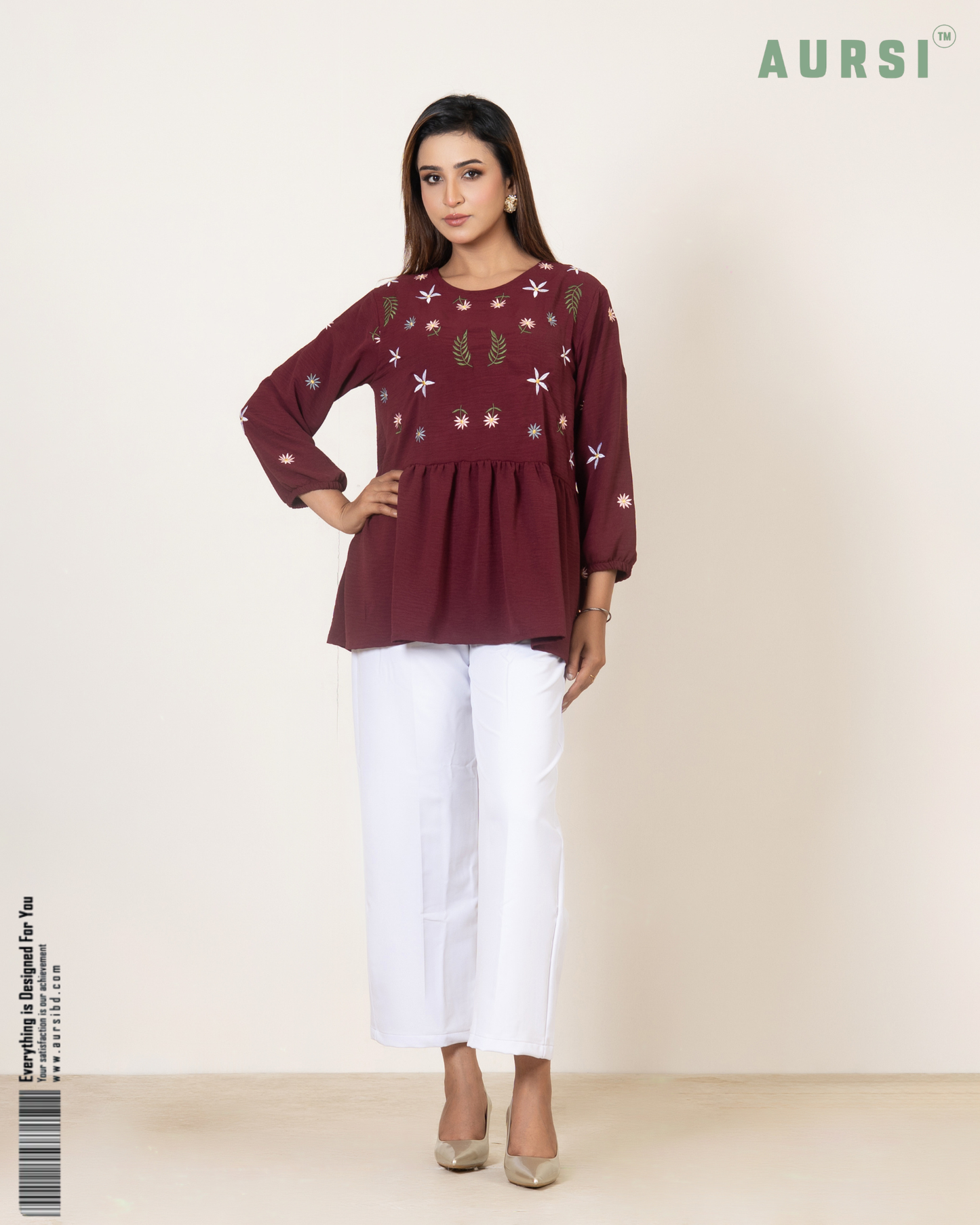 Modest Western Top 26-03-A (Maroon)