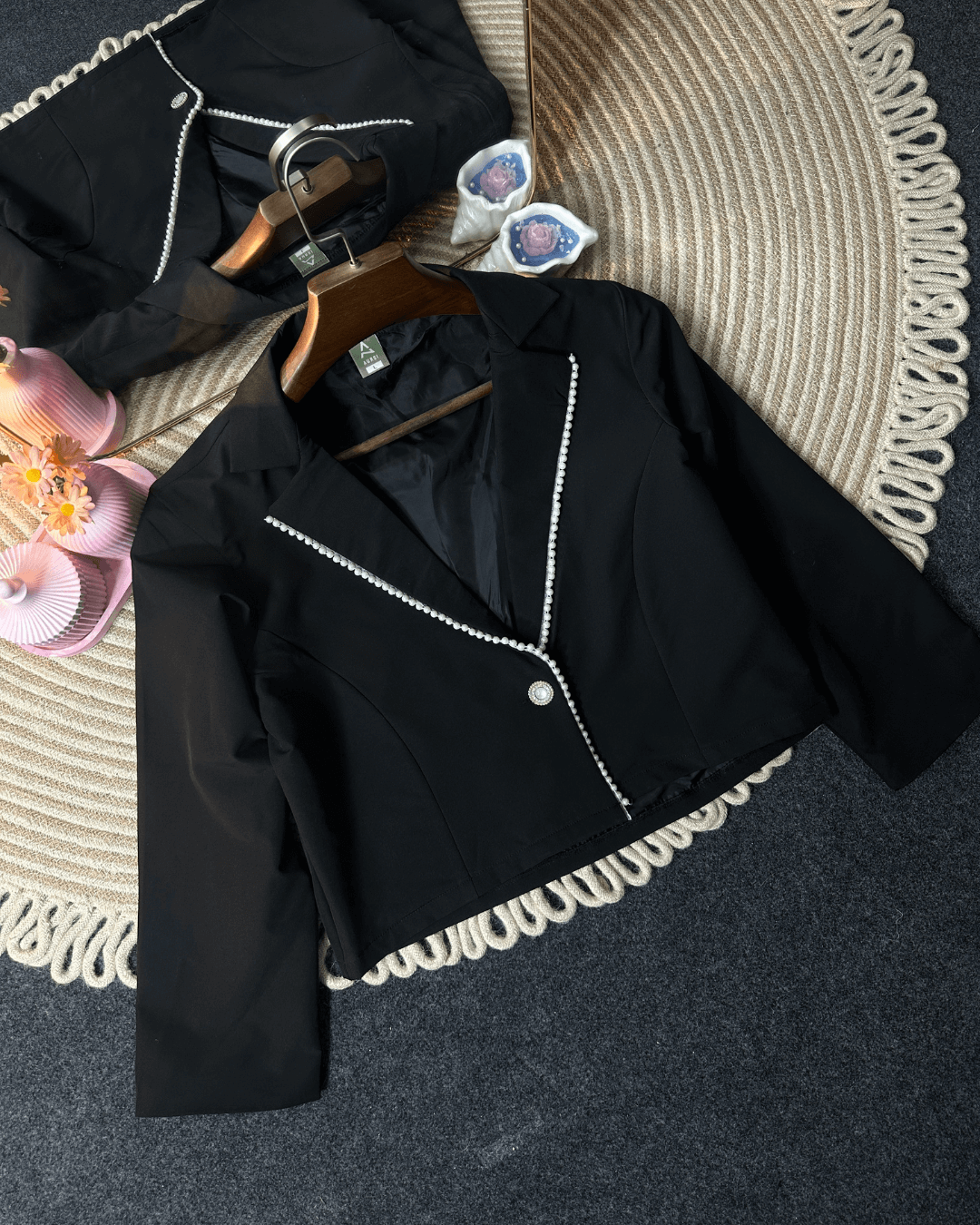 Pearl Lace Worked Light Shell Blazer 25-11