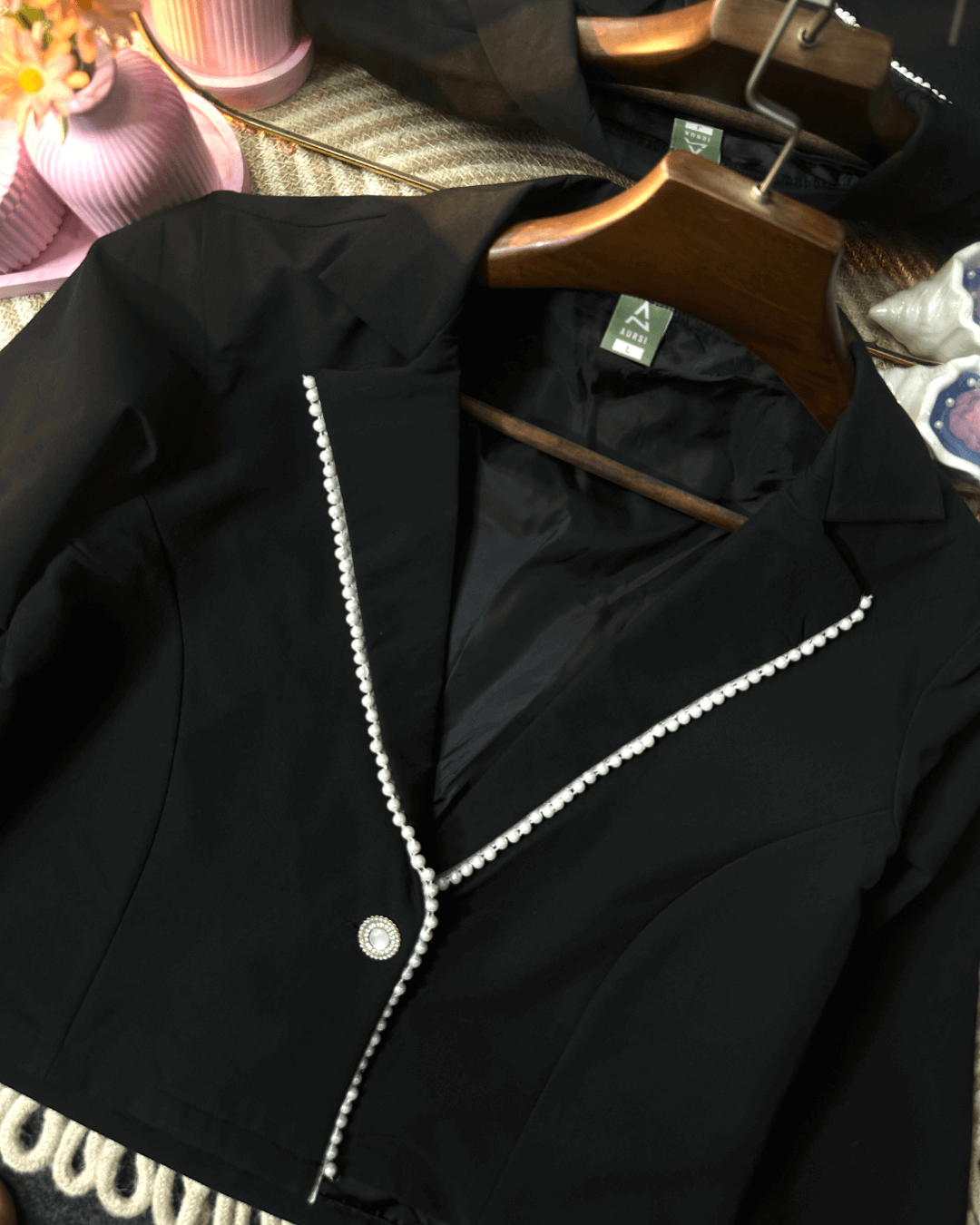 Pearl Lace Worked Light Shell Blazer 25-11