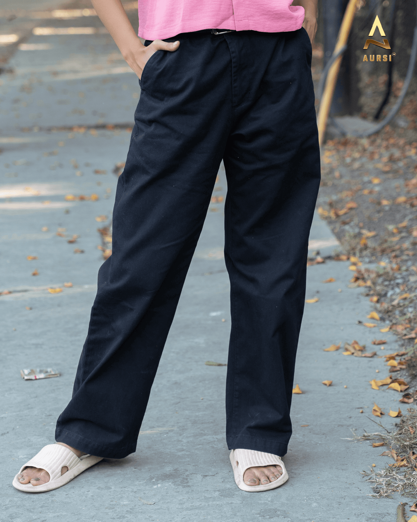 Unisex Twill Baggy Pants 25-03 (Black)