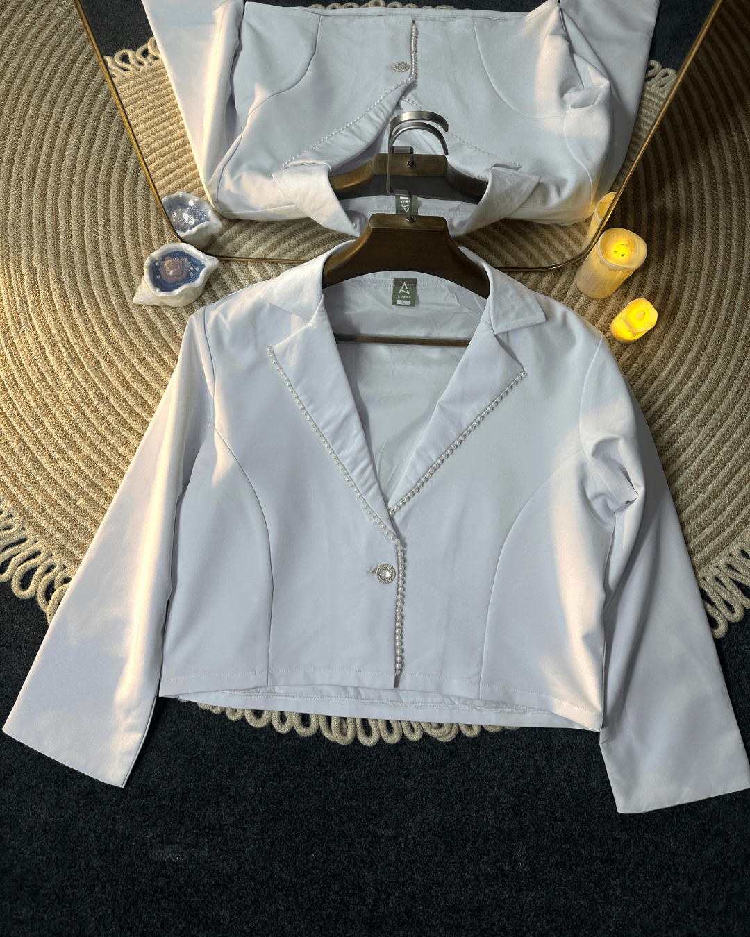 Pearl Lace Worked Light Shell Blazer 25-12