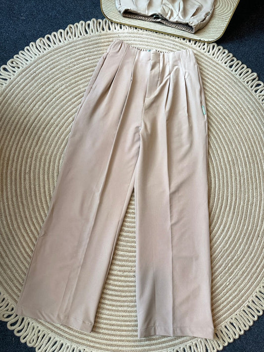 Ladies Loose Fit Wide Leg Pants - 07 (Cream)