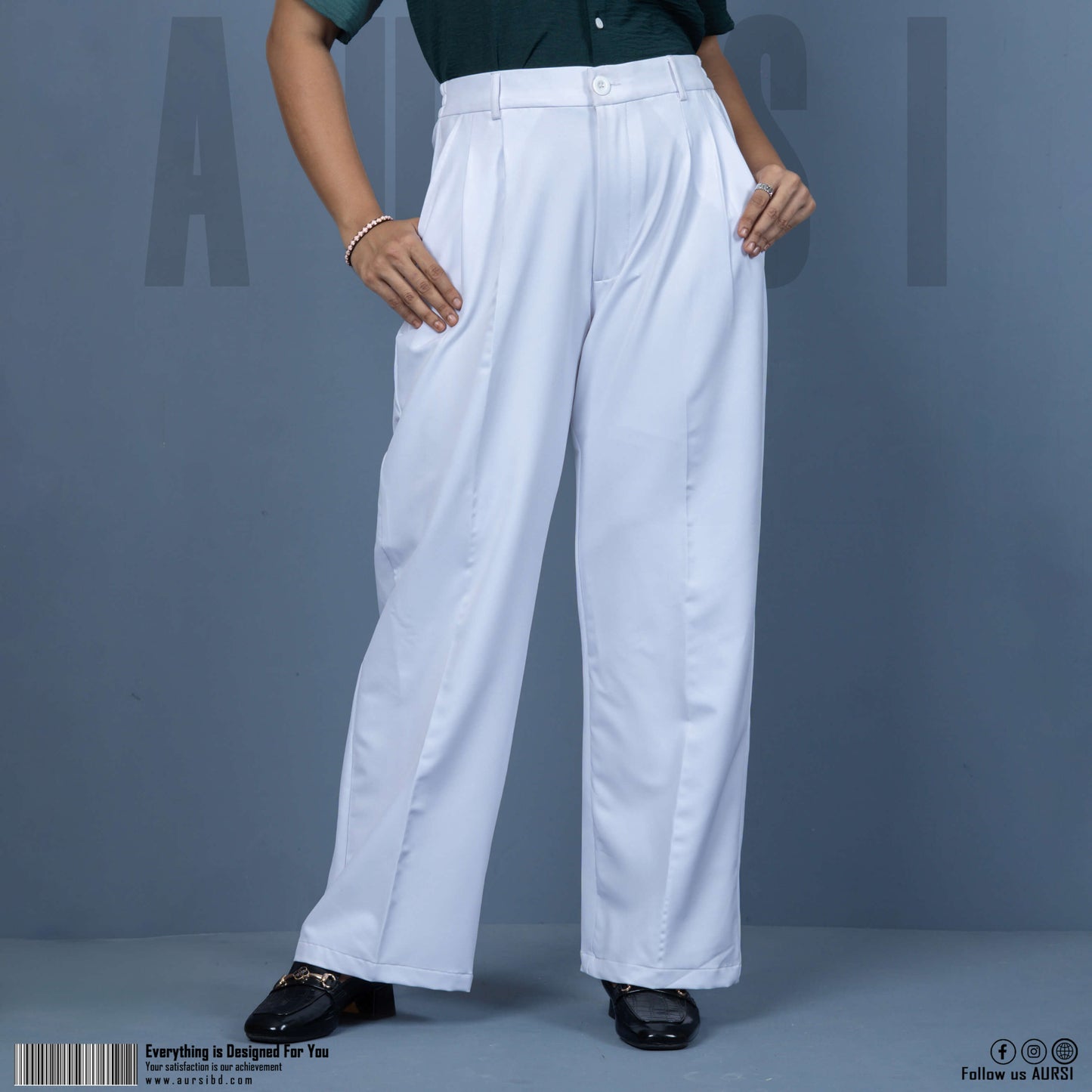 Ladies Wide Leg Pants 06 (White)